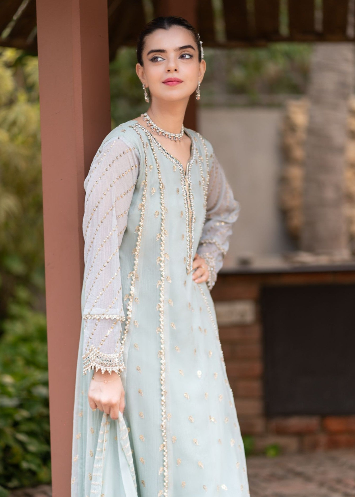 Al-Harir Apparel Gulaal Powder Blue Women 3pcs