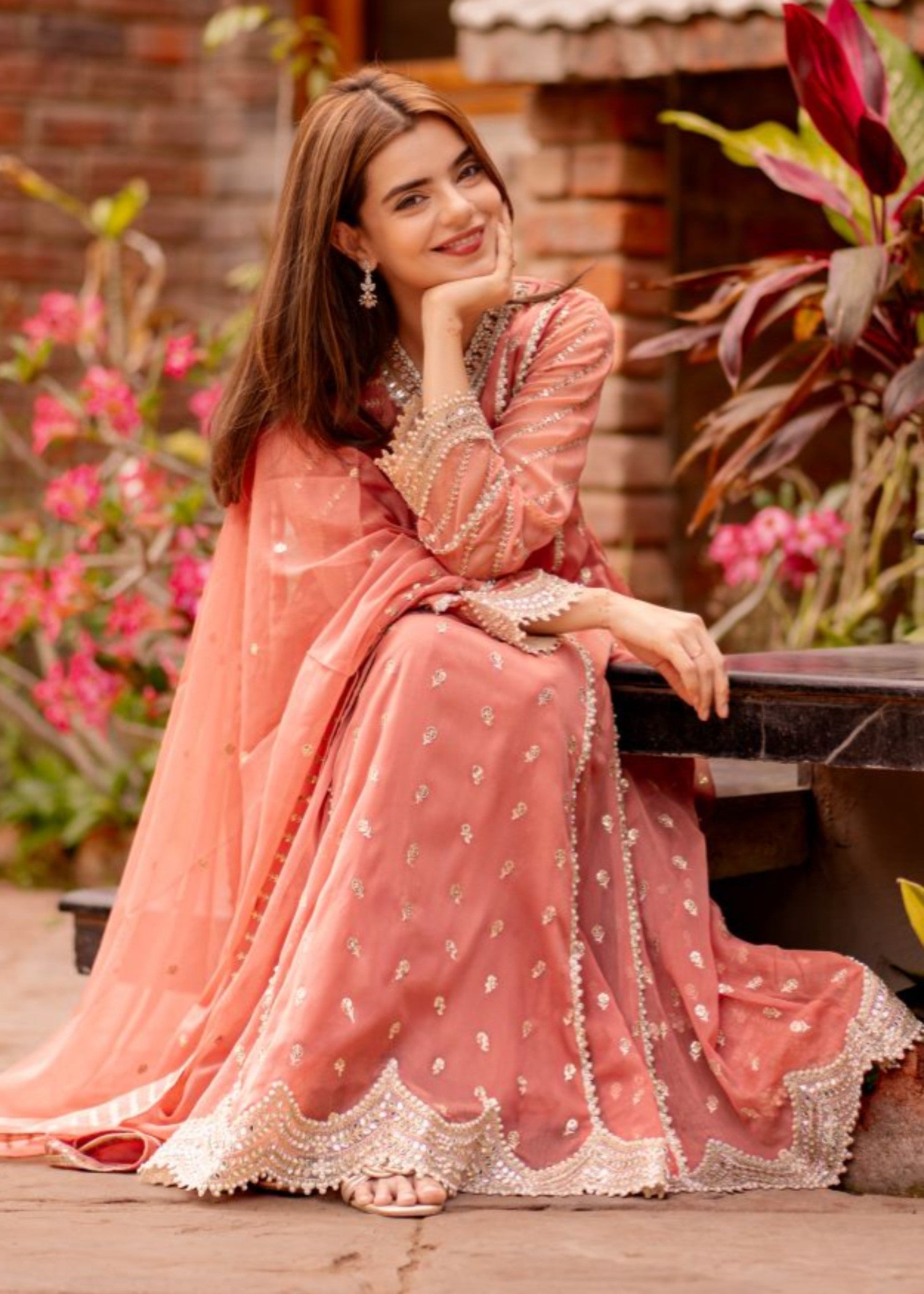 Al-Harir Apparel Gulaal Peach Women 3pcs