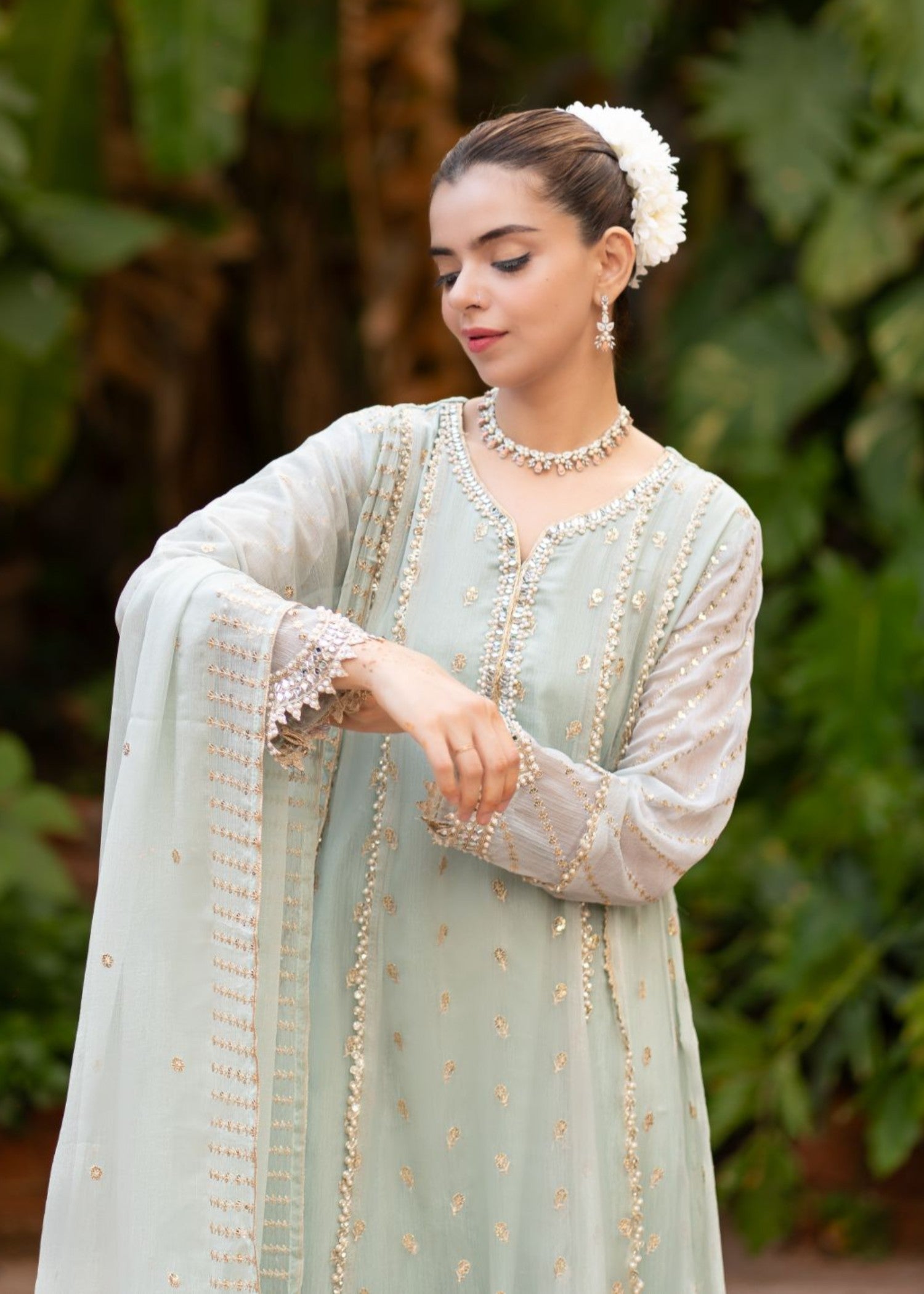 Al-Harir Apparel Gulaal Powder Blue Women 3pcs