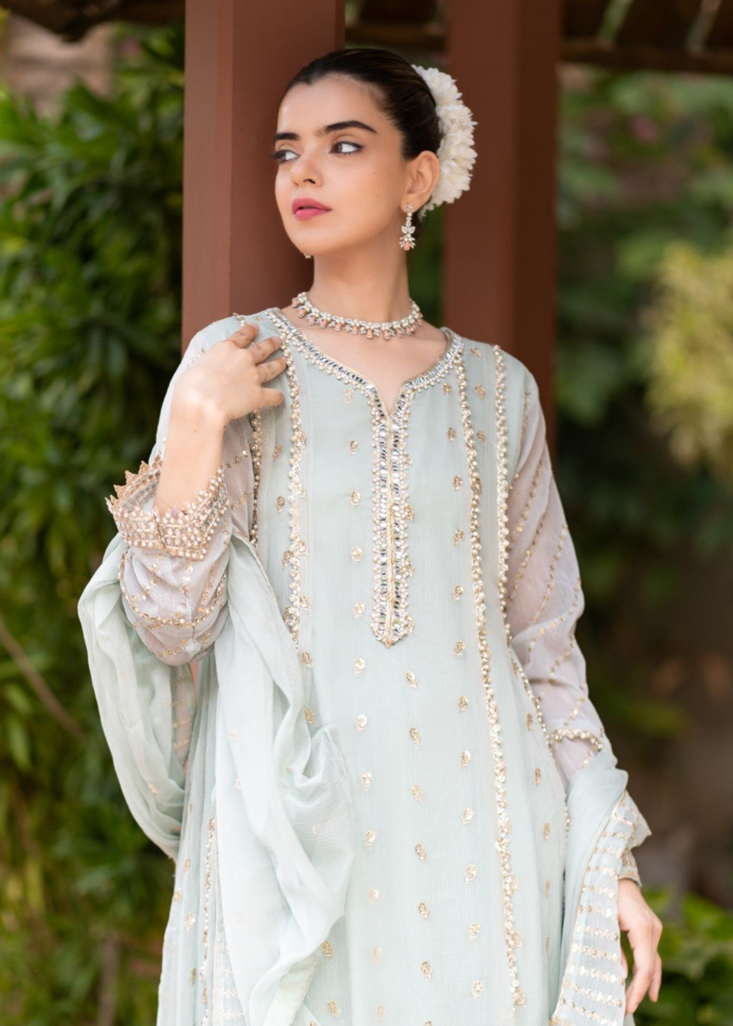 Al-Harir Apparel Gulaal Powder Blue Women 3pcs