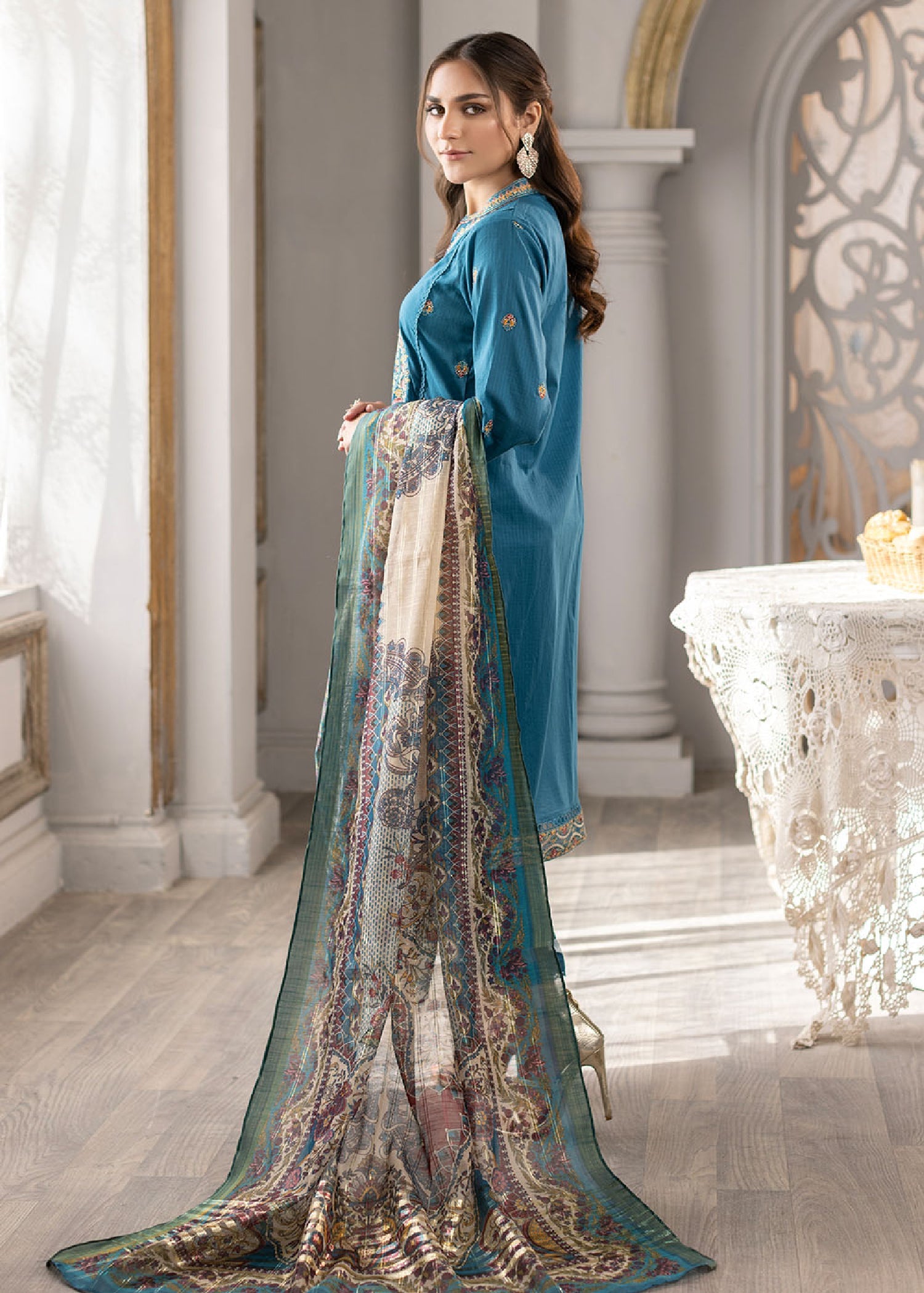 Madame Embroidered Check Lawn Suit 2687 Women 3pcs