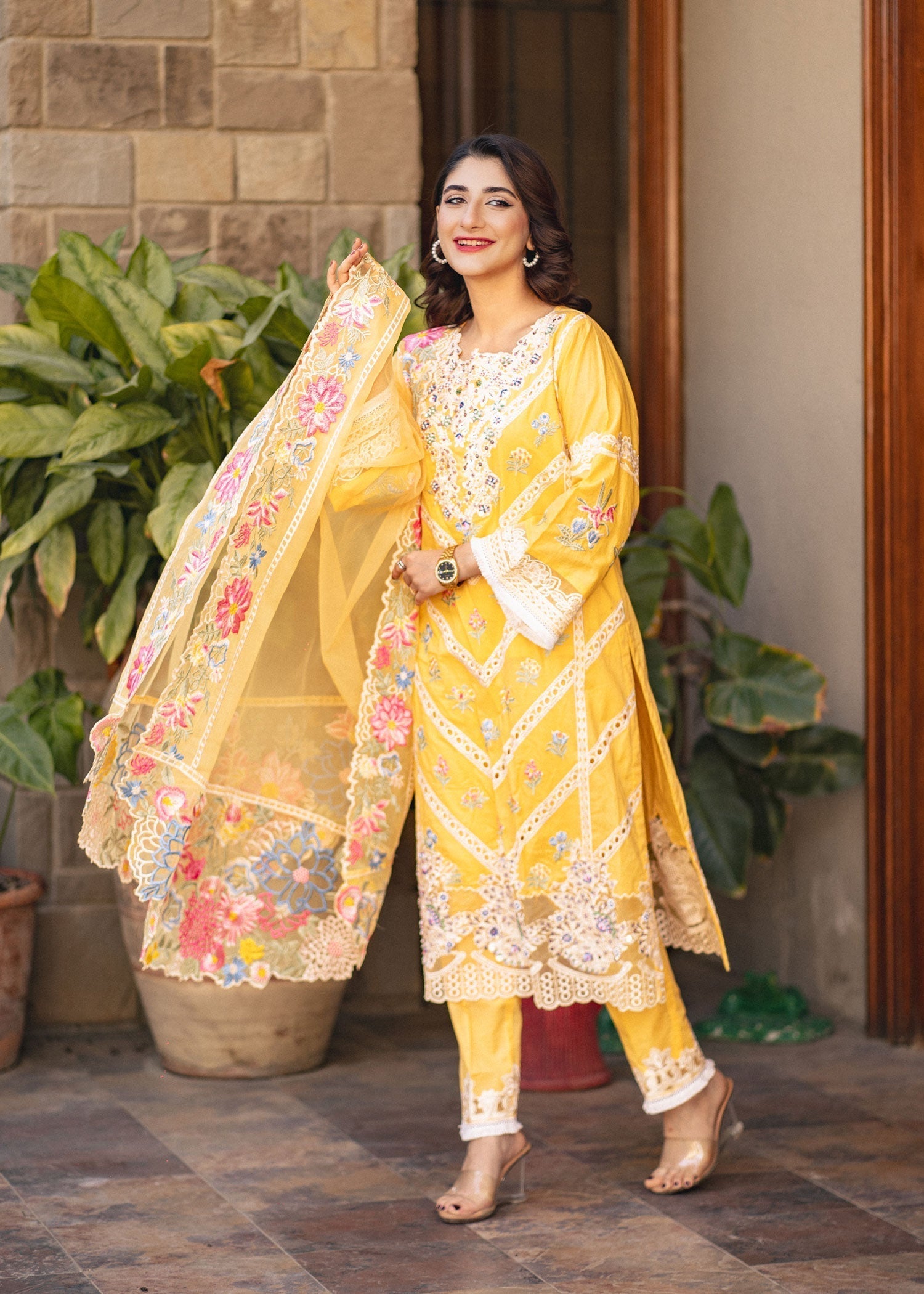Al-Harir Apparel Manzar Yellow Women 3pcs
