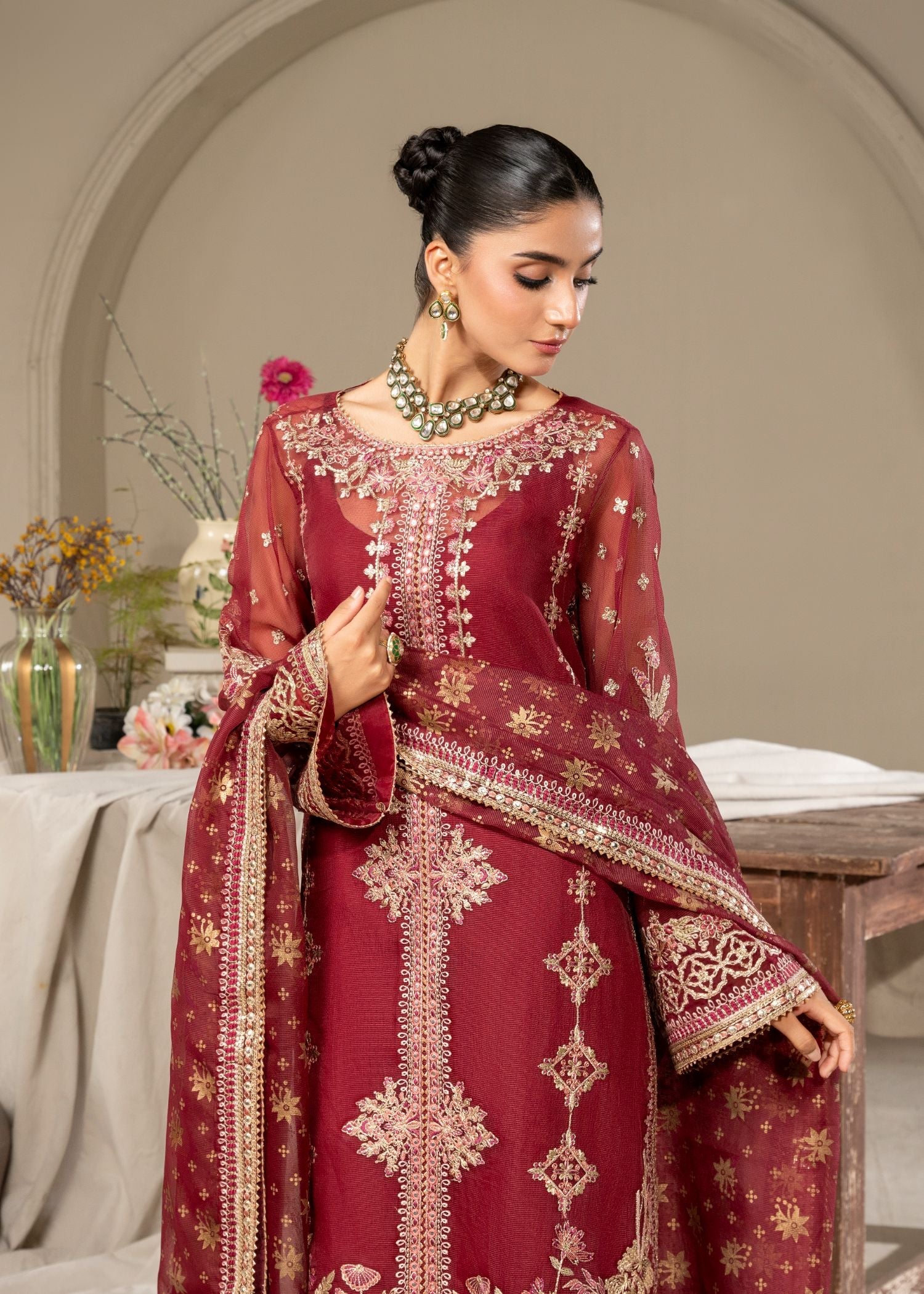 Amar Eclant Glittery Red 24 Women 3pcs