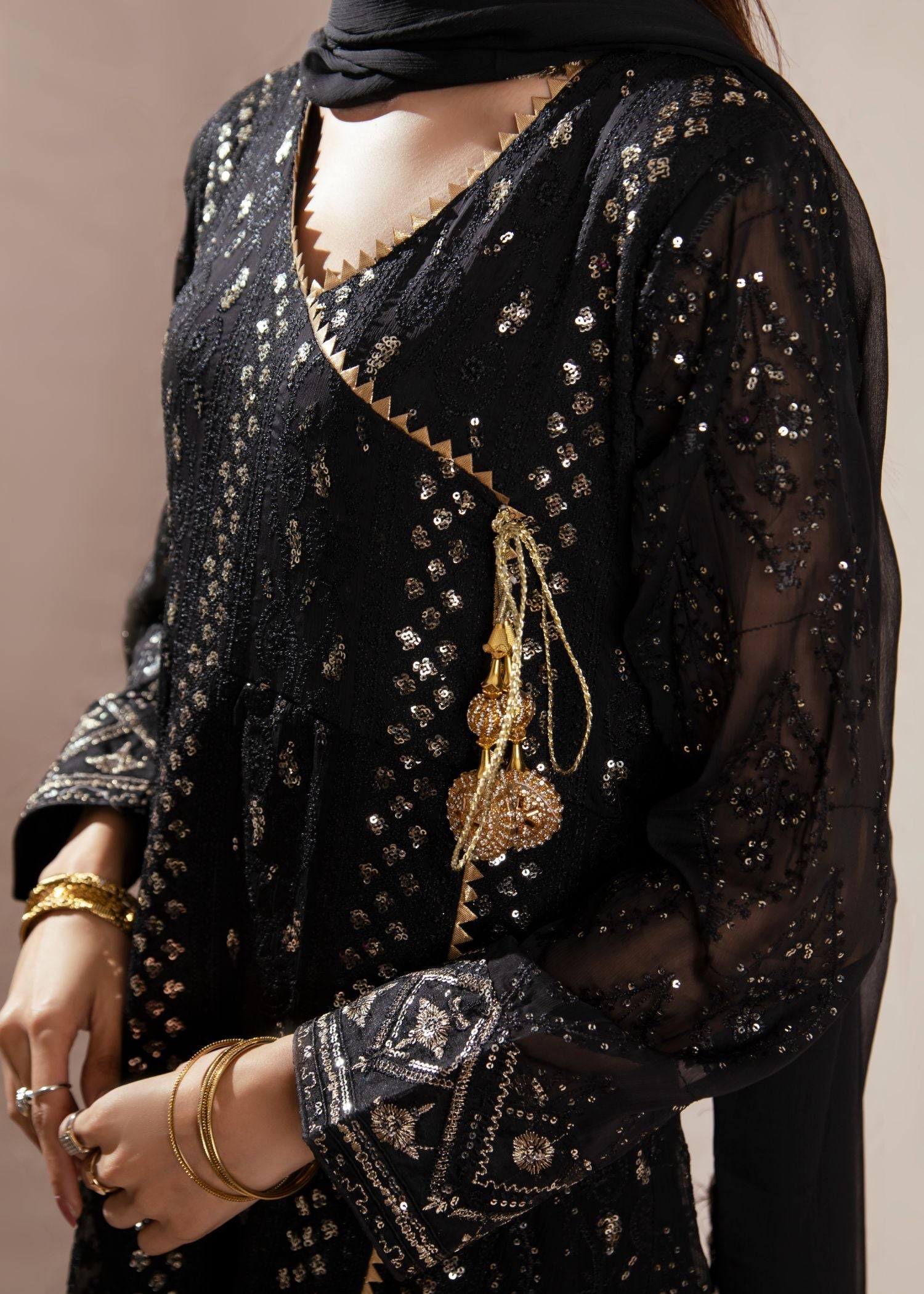 Manahils KURTI 099 MELANIE BLACK Women 3pcs