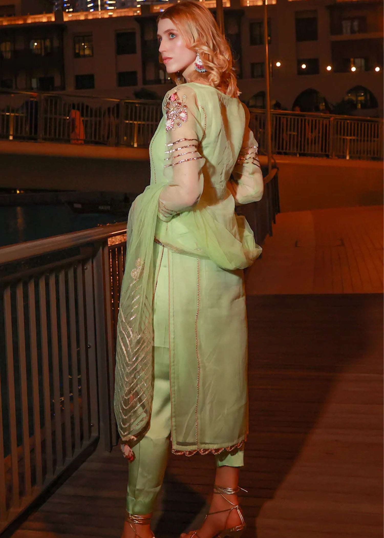 Khuda Baksh Creations M 101 Sea Green Women 4pcs