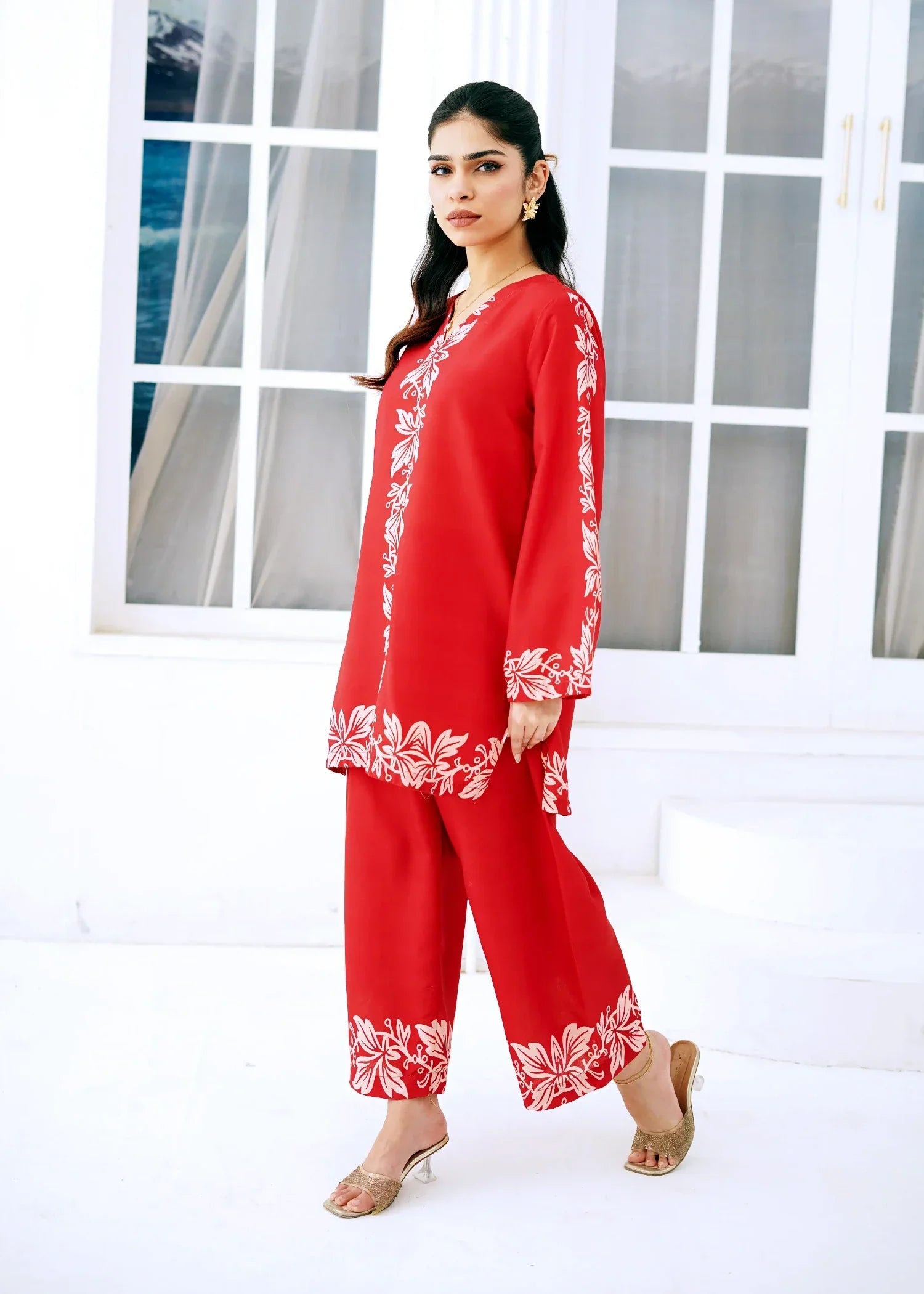 Nairah Red Coral Women 2pcs