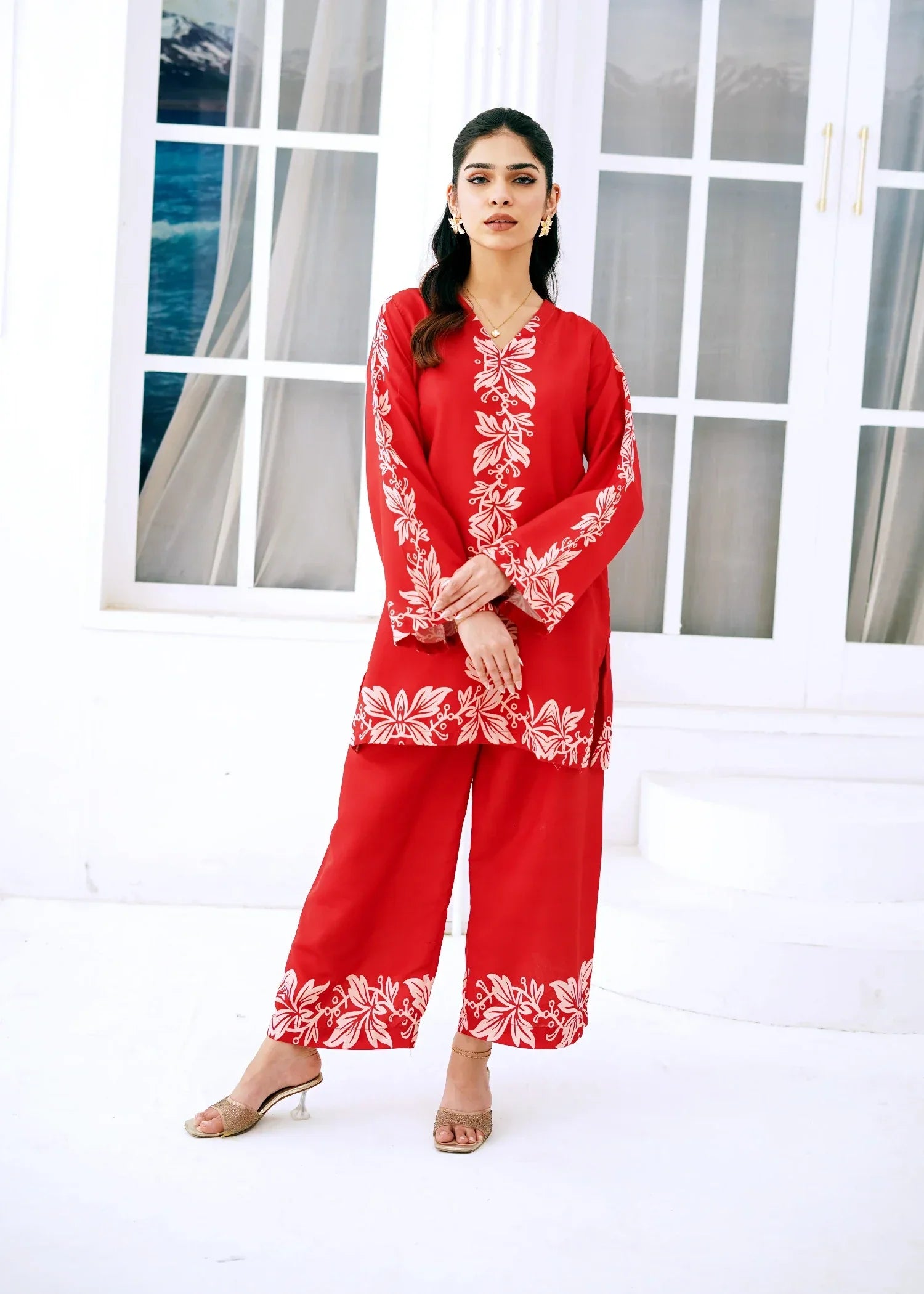 Nairah Red Coral Women 2pcs