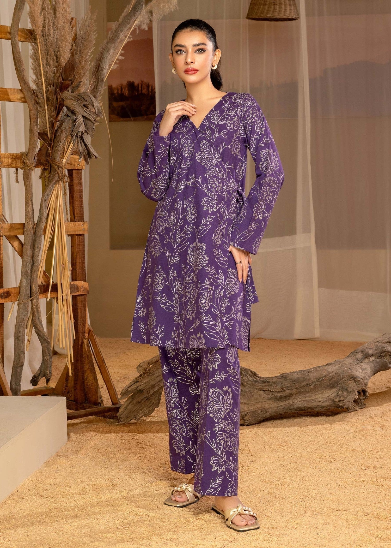 Hamna Kalim andaz purple Women 2pcs