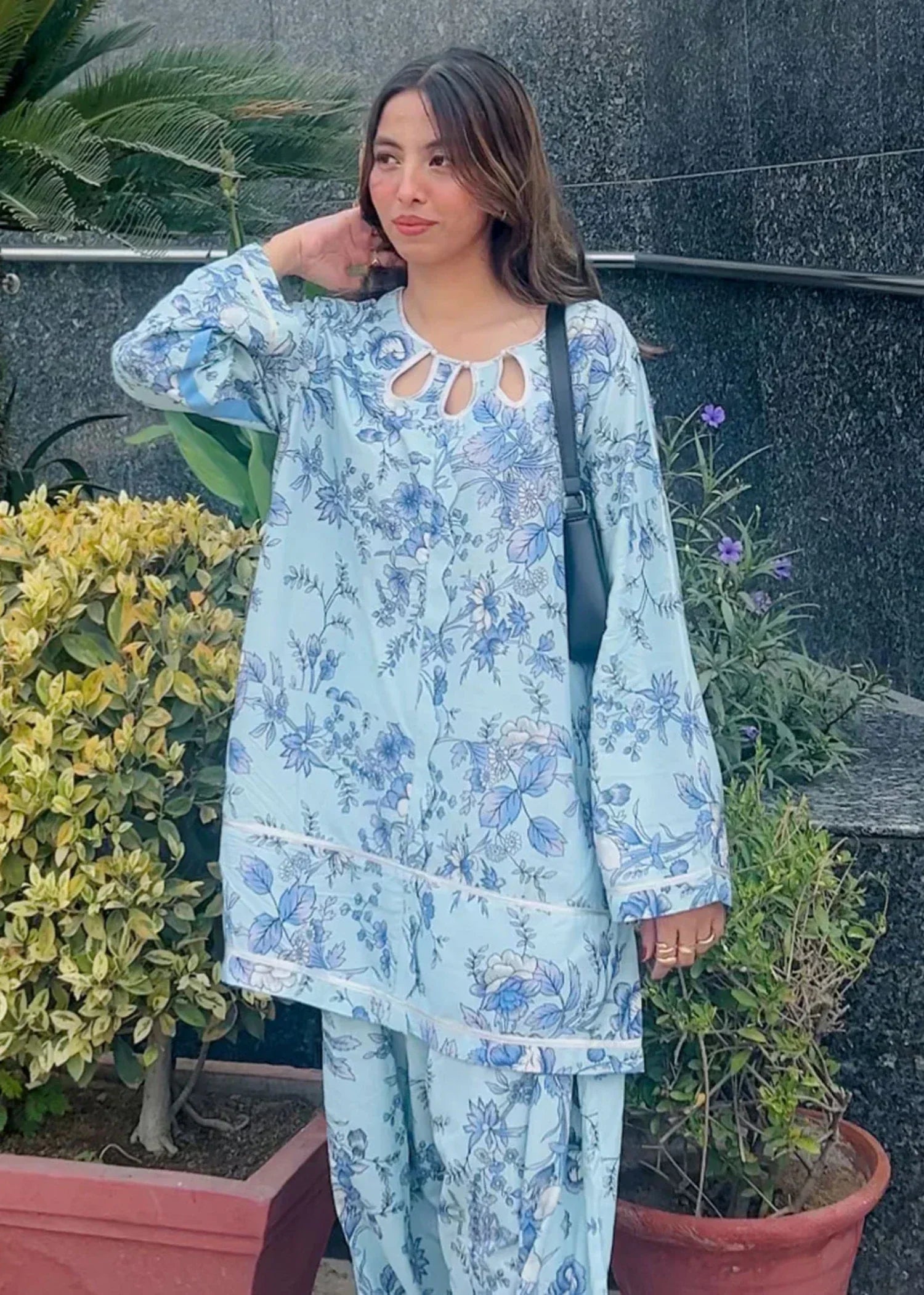 Urban Cut Cotton Printed Co Ord Set with Farshi Salwar Women 2pcs