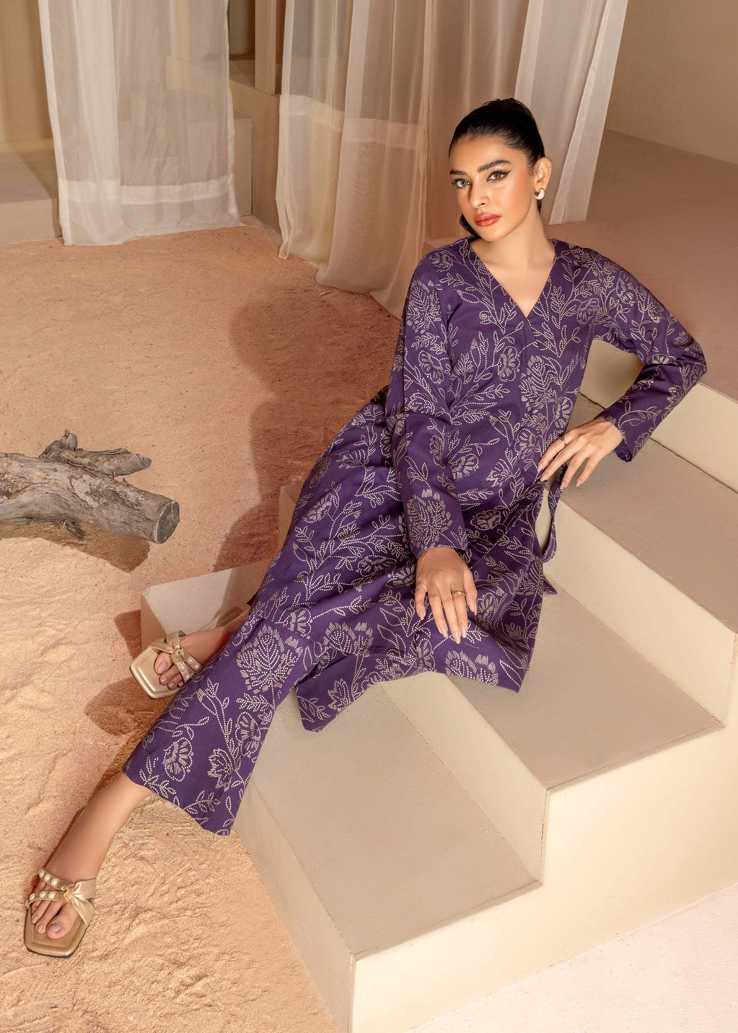 Hamna Kalim andaz purple Women 2pcs