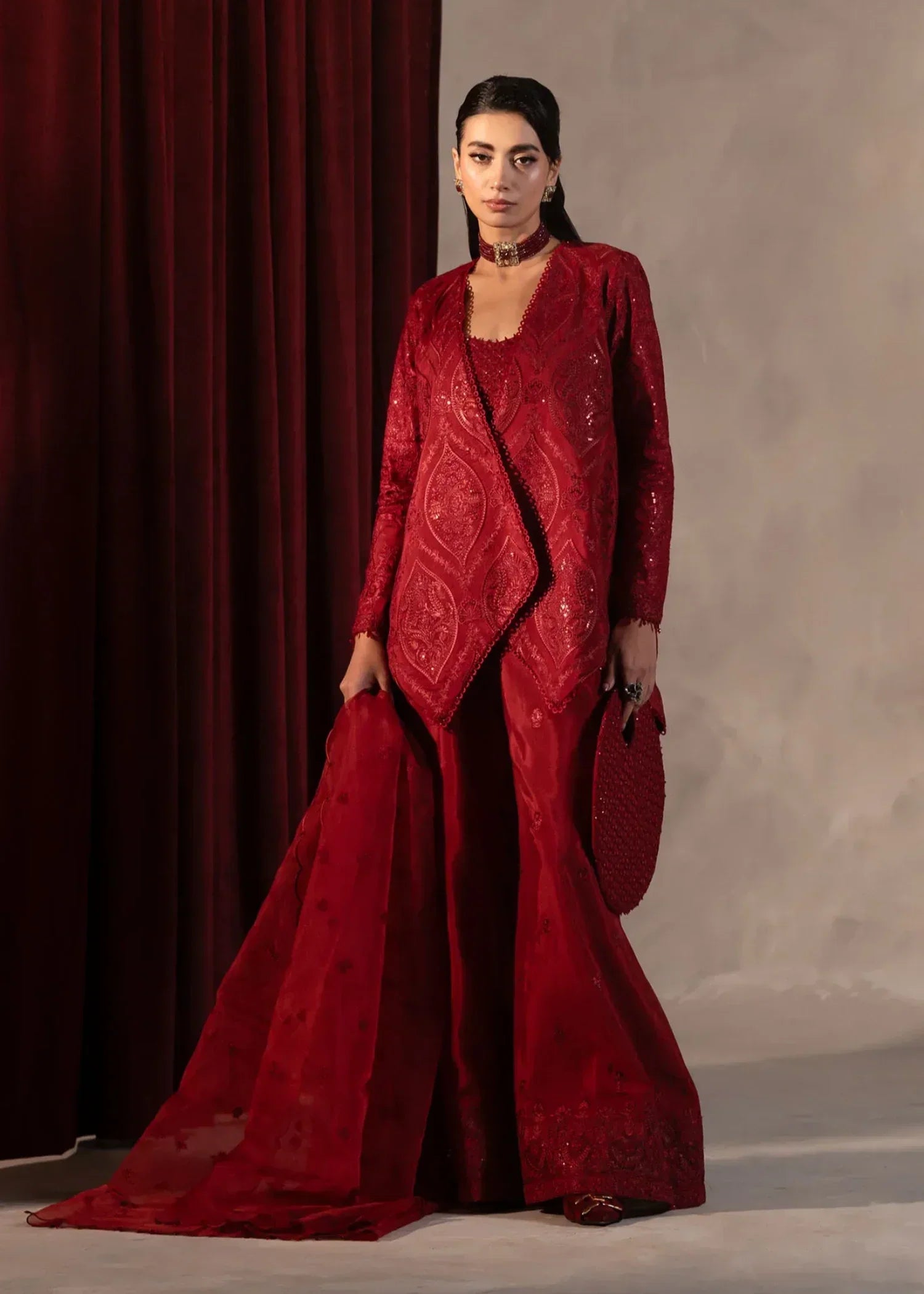 Khurshid Scarlet Women 3pcs