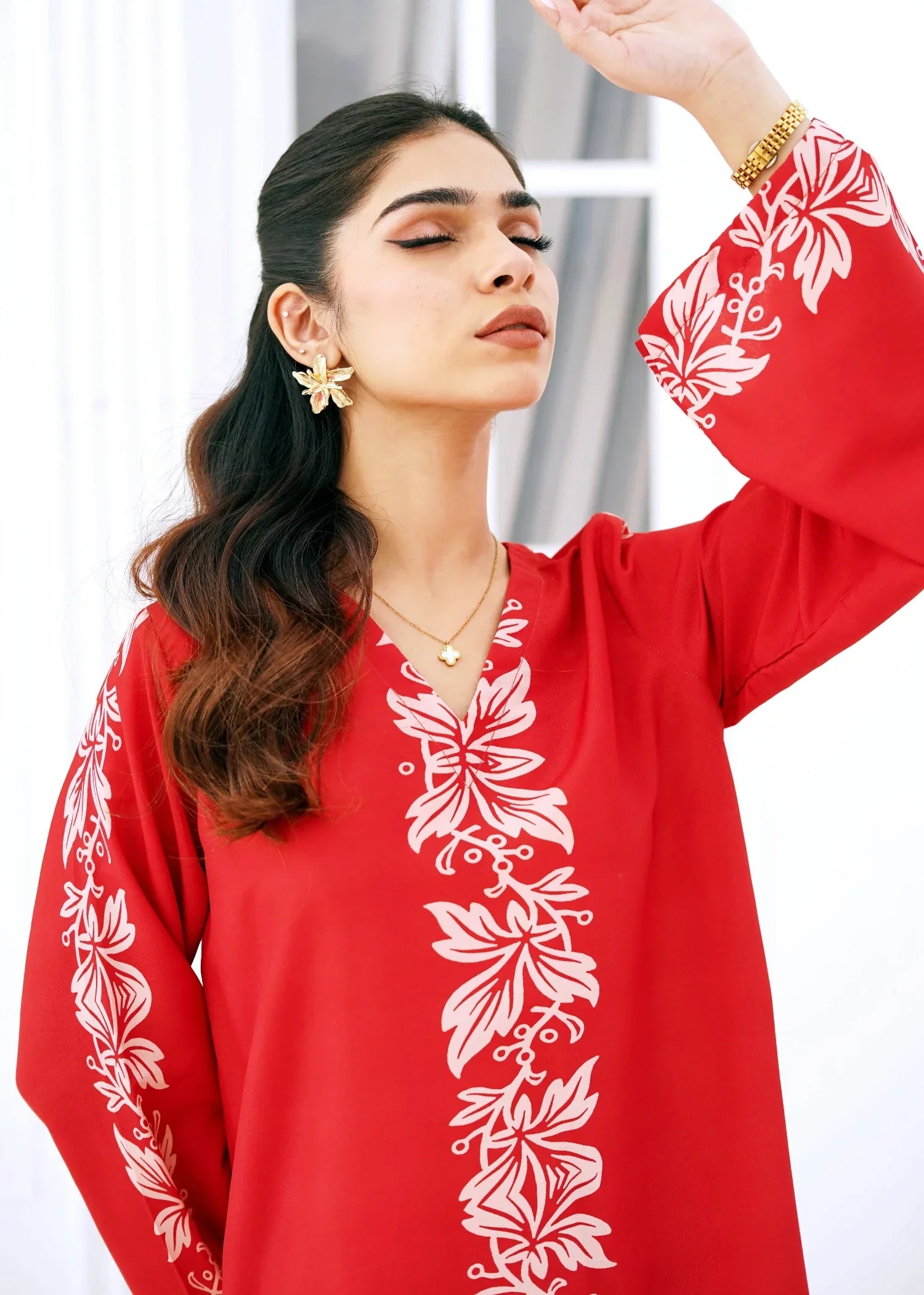 Nairah Red Coral Women 2pcs