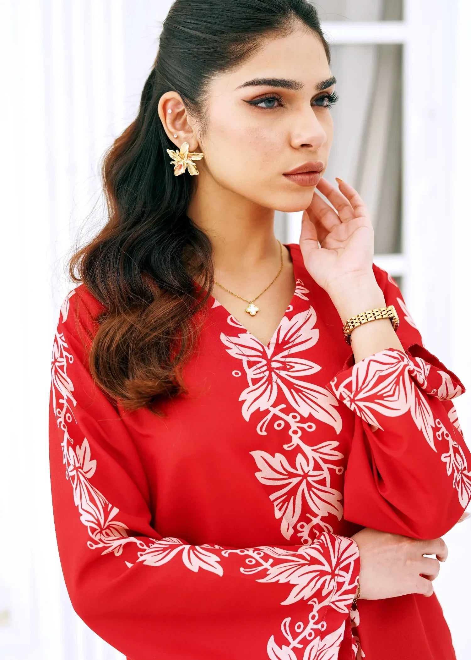 Nairah Red Coral Women 2pcs