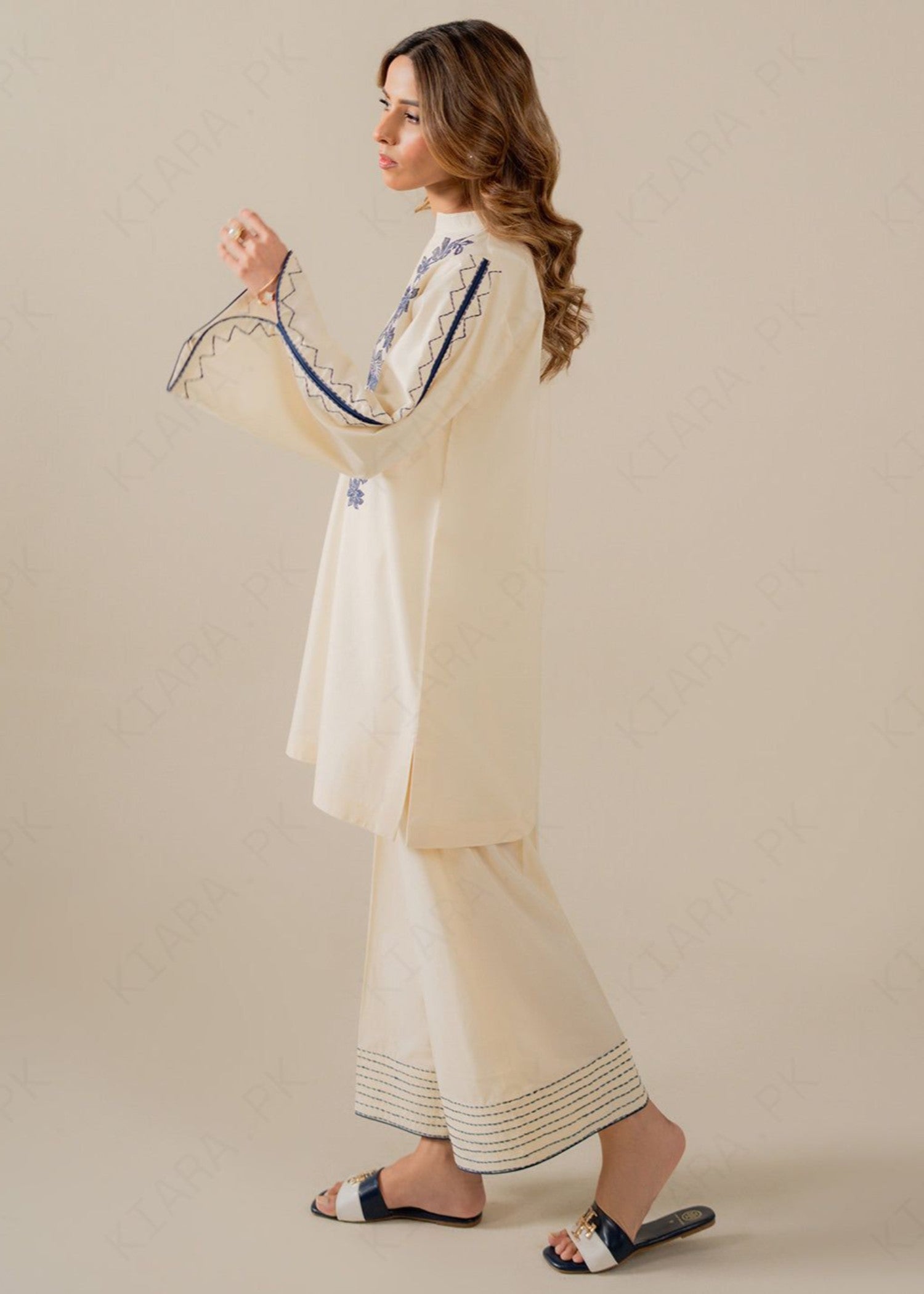 Kiara IVORY Embroidered Set Women 2pcs