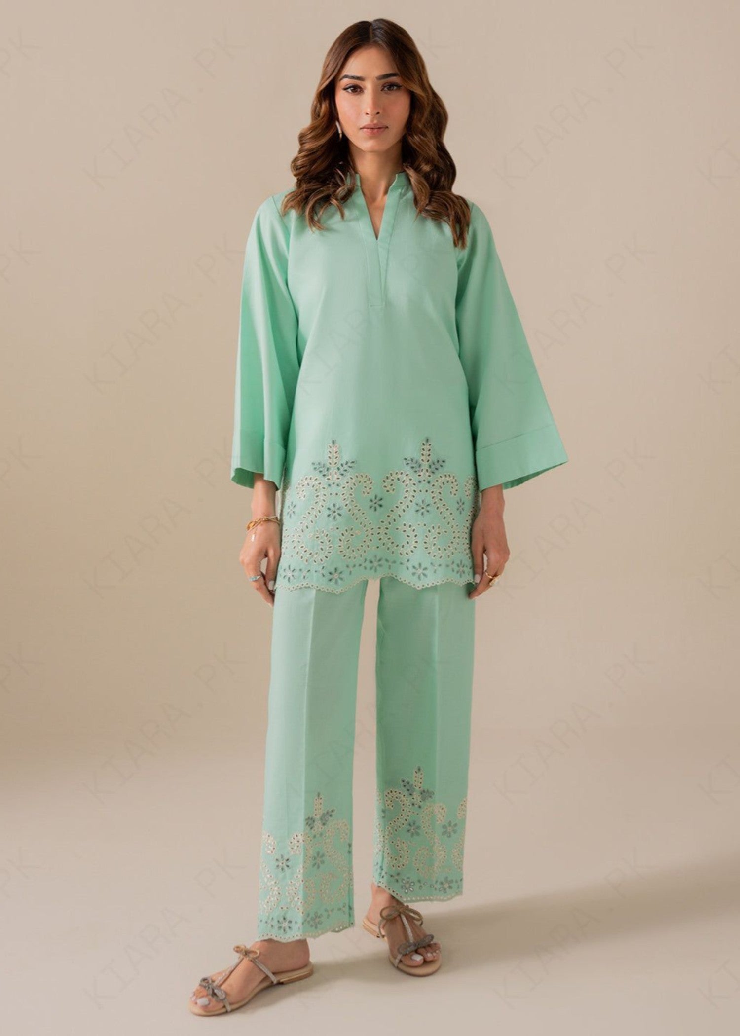 Kiara SEAFOAM SLD03 25 Embroidered Set Women 2pcs