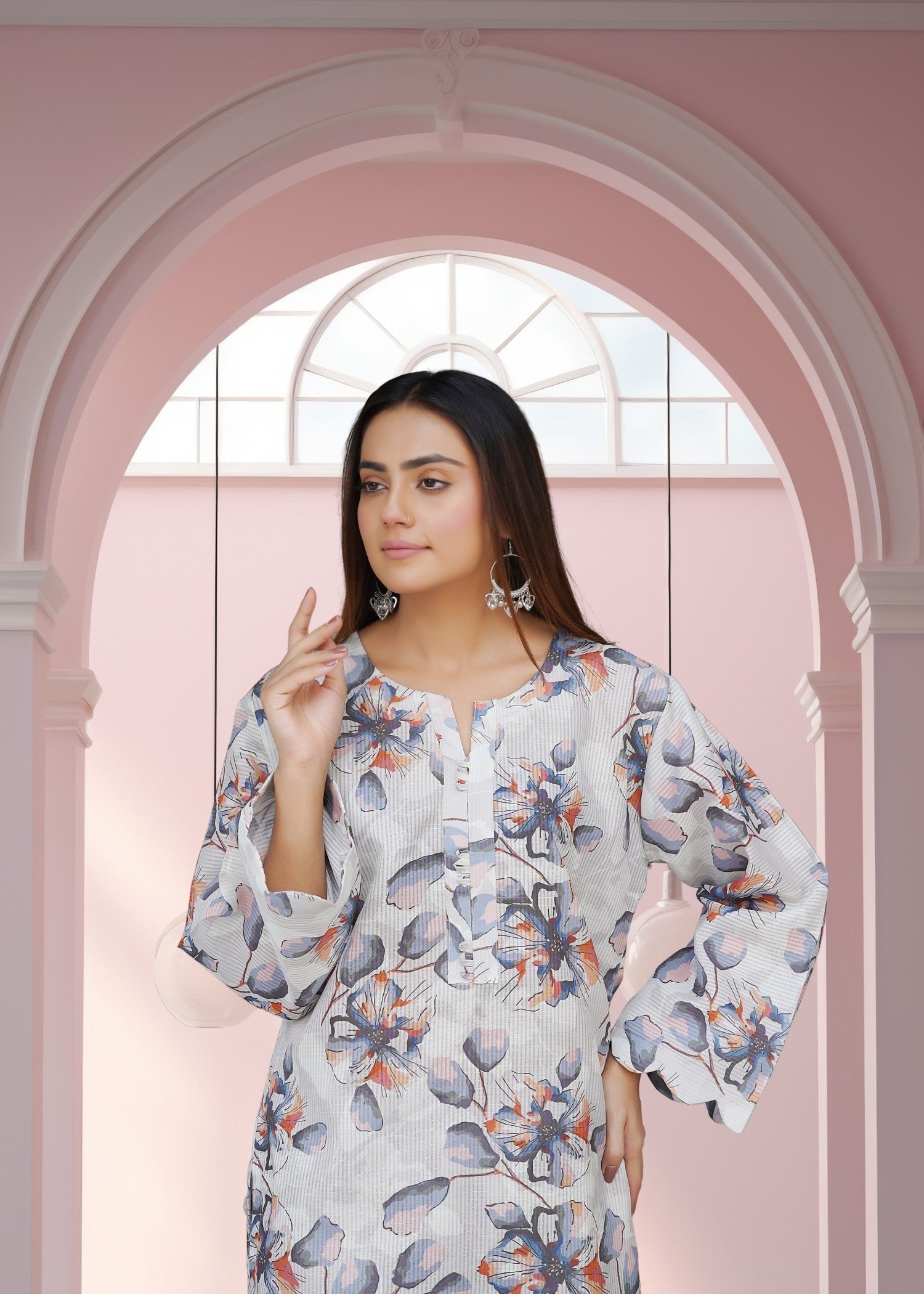 Hamna Kalim MINSA LAWN PRINT TWO PIECE Women 2pcs