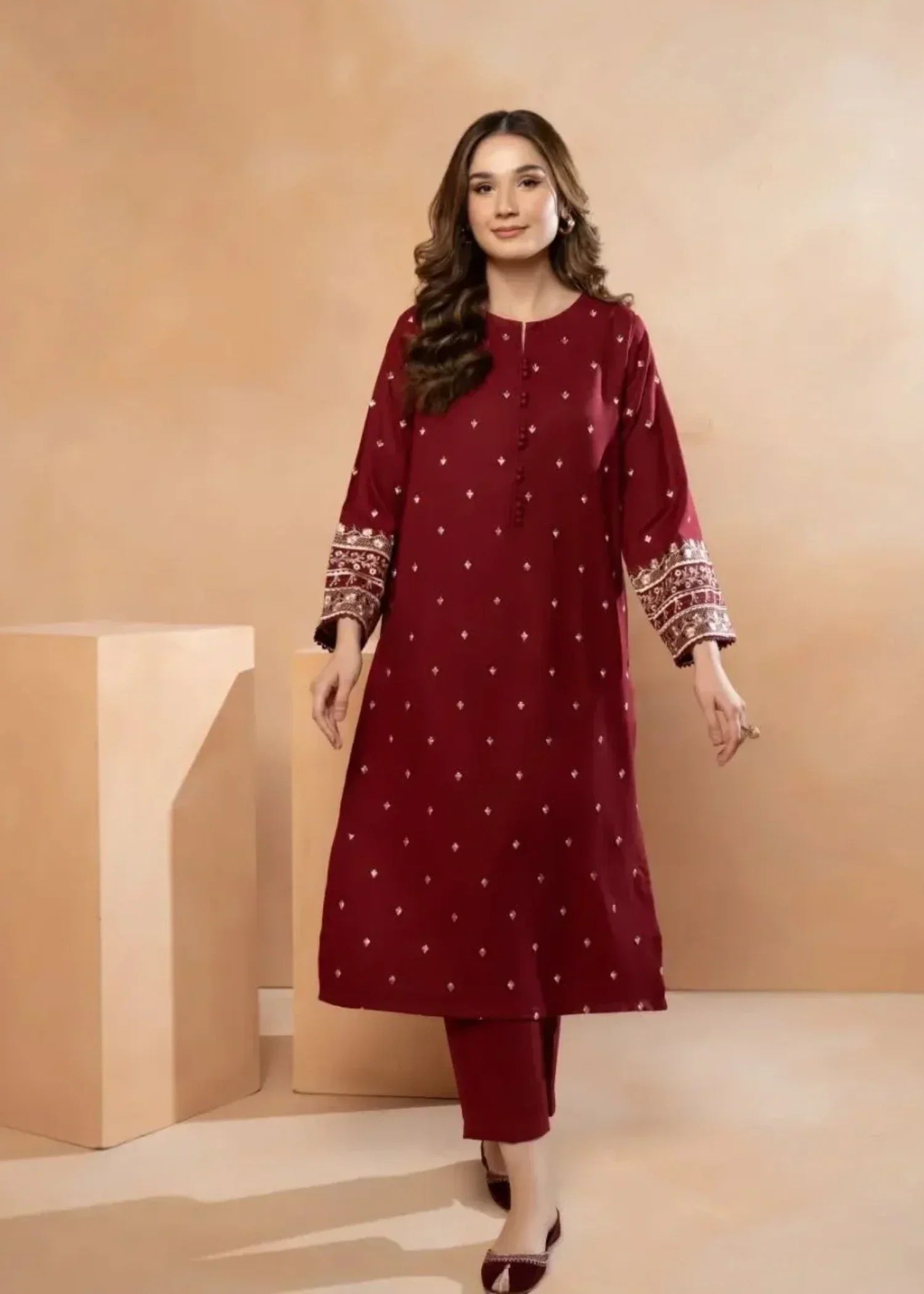 Sajfi Closet Laam Embroidered Stitched Women 2pcs