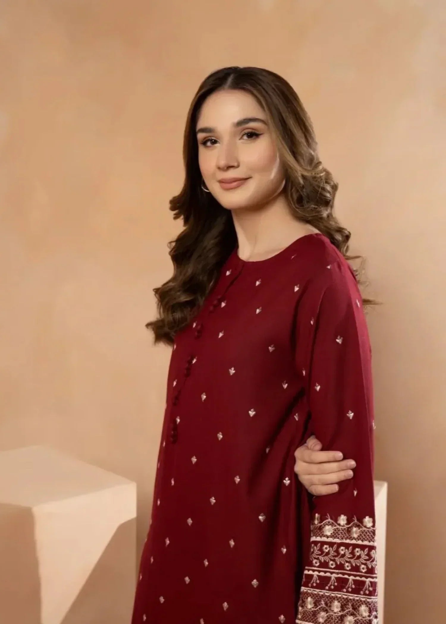 Sajfi Closet Laam Embroidered Stitched Women 2pcs