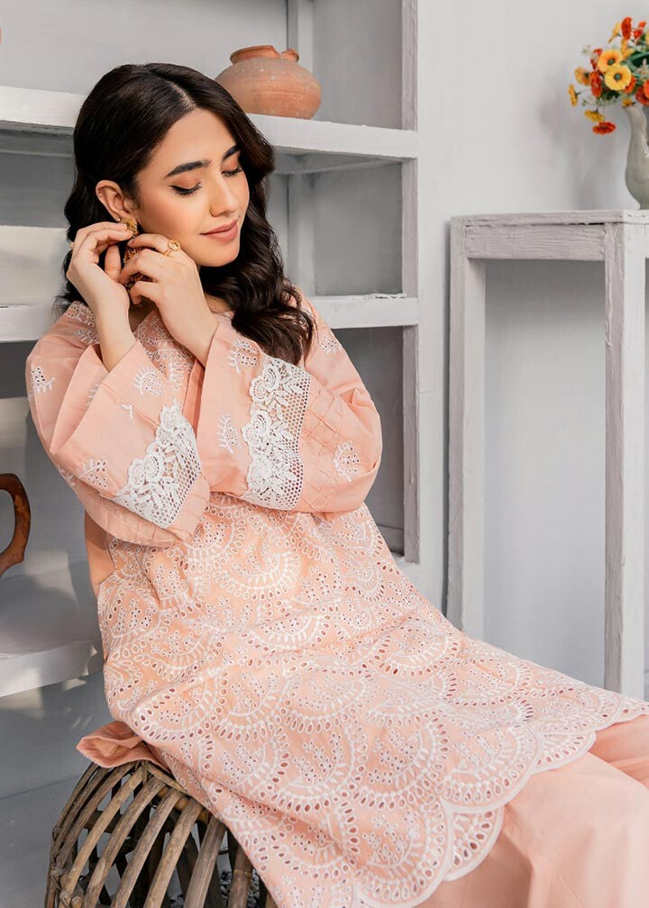 Ghonche Meenakari co ord set (peach) Women 2pcs