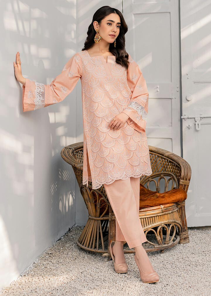 Ghonche Meenakari co ord set (peach) Women 2pcs