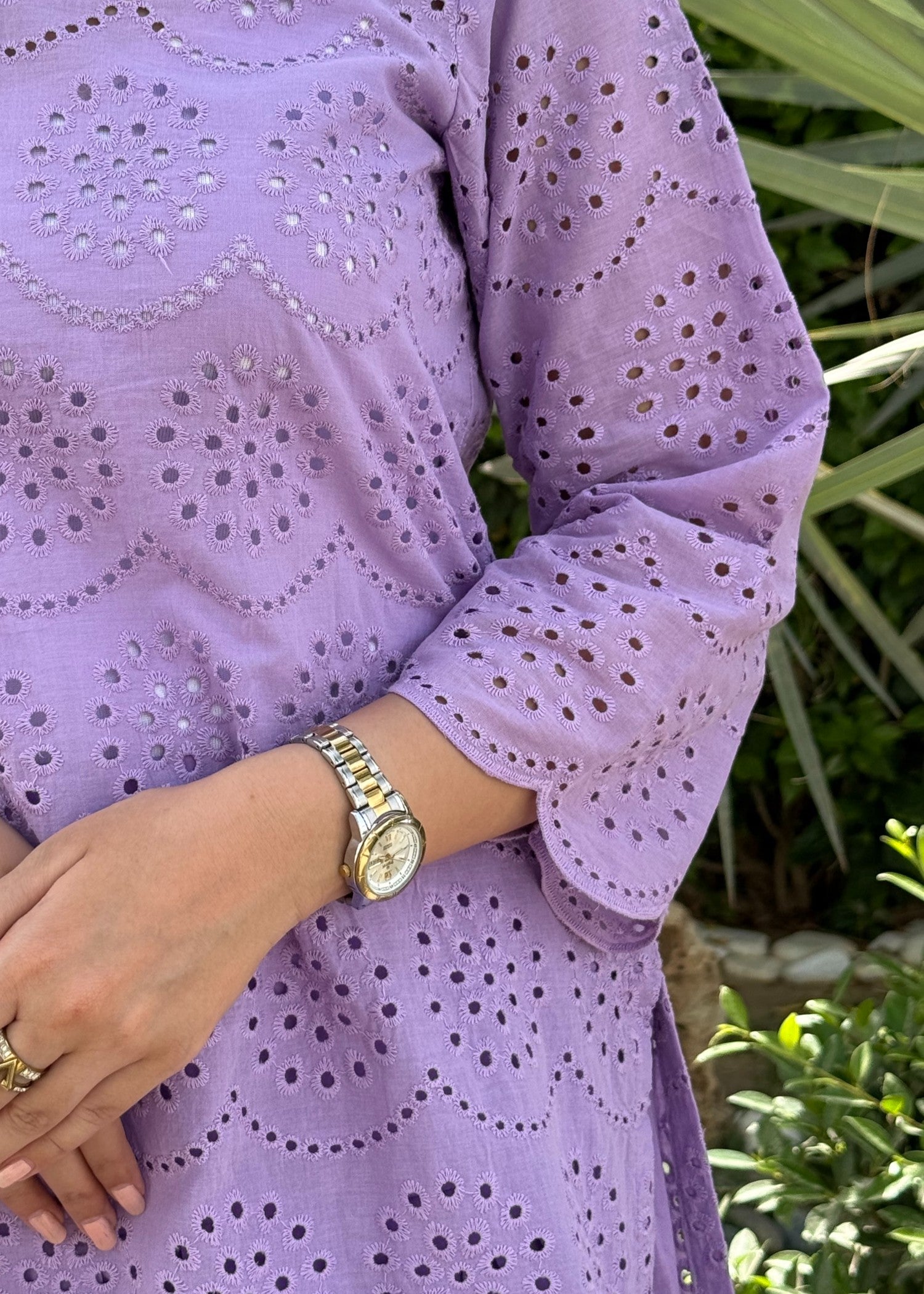 Naaz Couture Farshi Chikankari Shalwar Kameez suit Lilac Women 3pcs