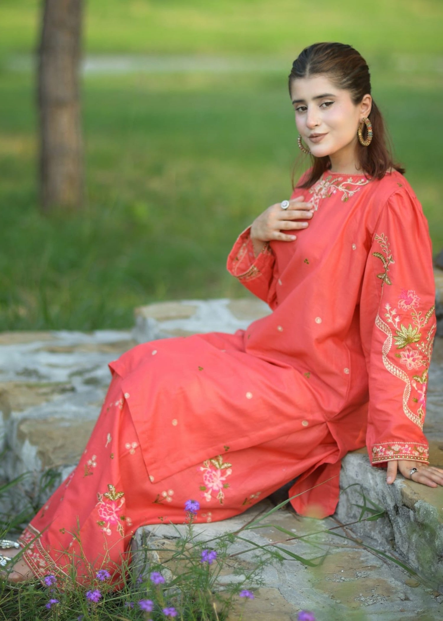 Tehzeeb Libas ZEHRA CORAL ELEGANCE Women 2pcs