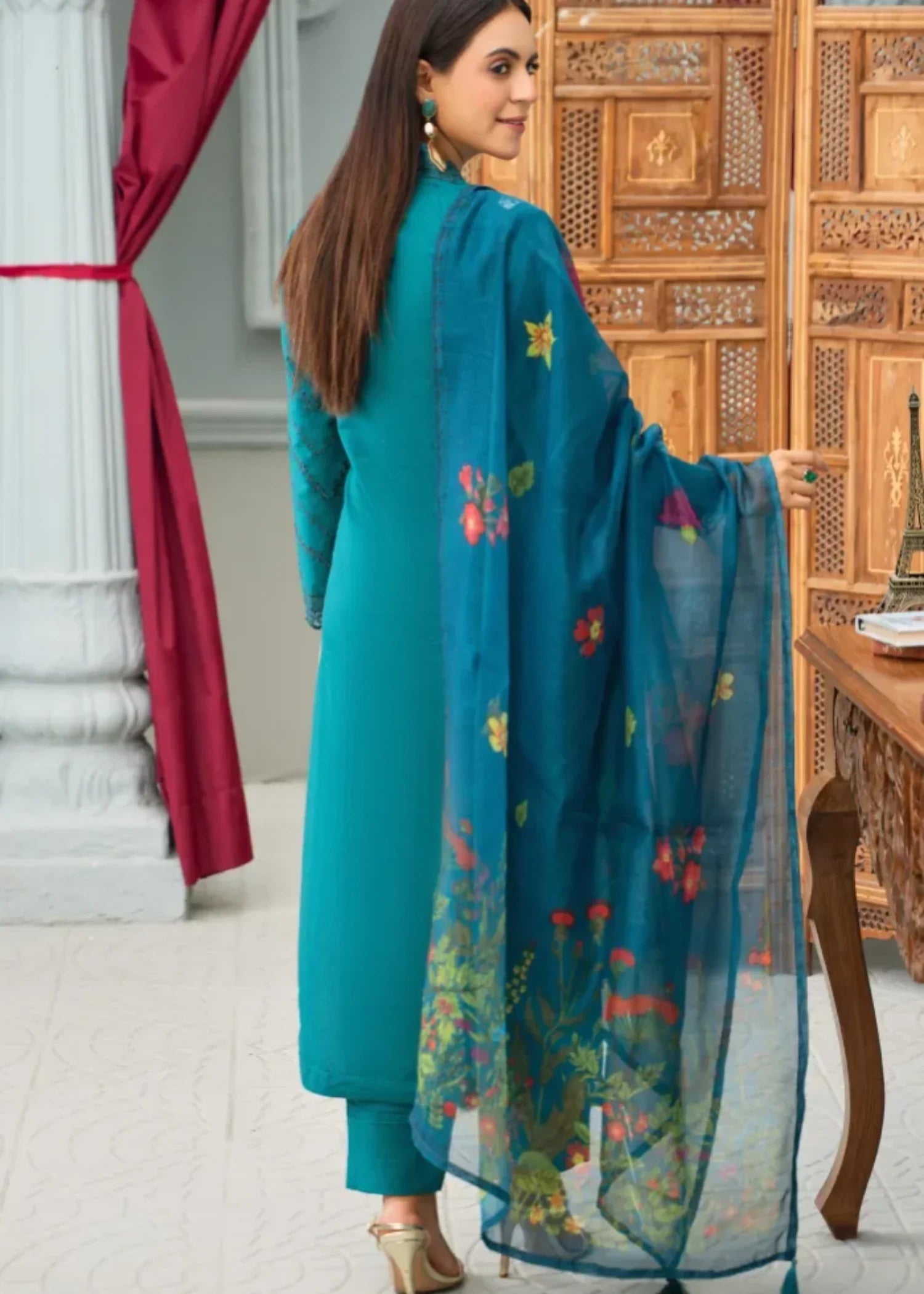 Designer Rack luxury cotton teal Women 3pcs