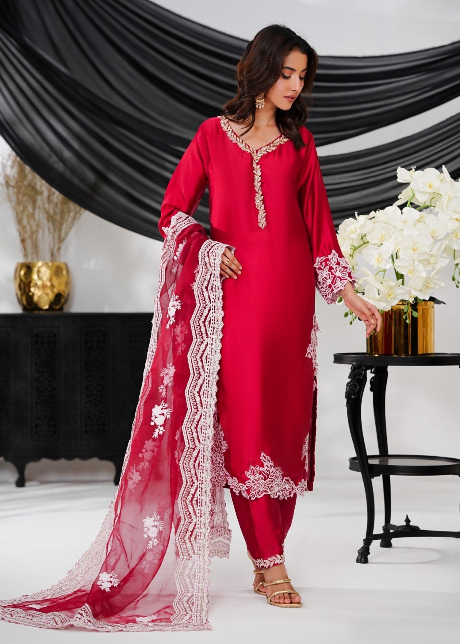 Rangoon Clothing Scarlet Maroon Women 3pcs