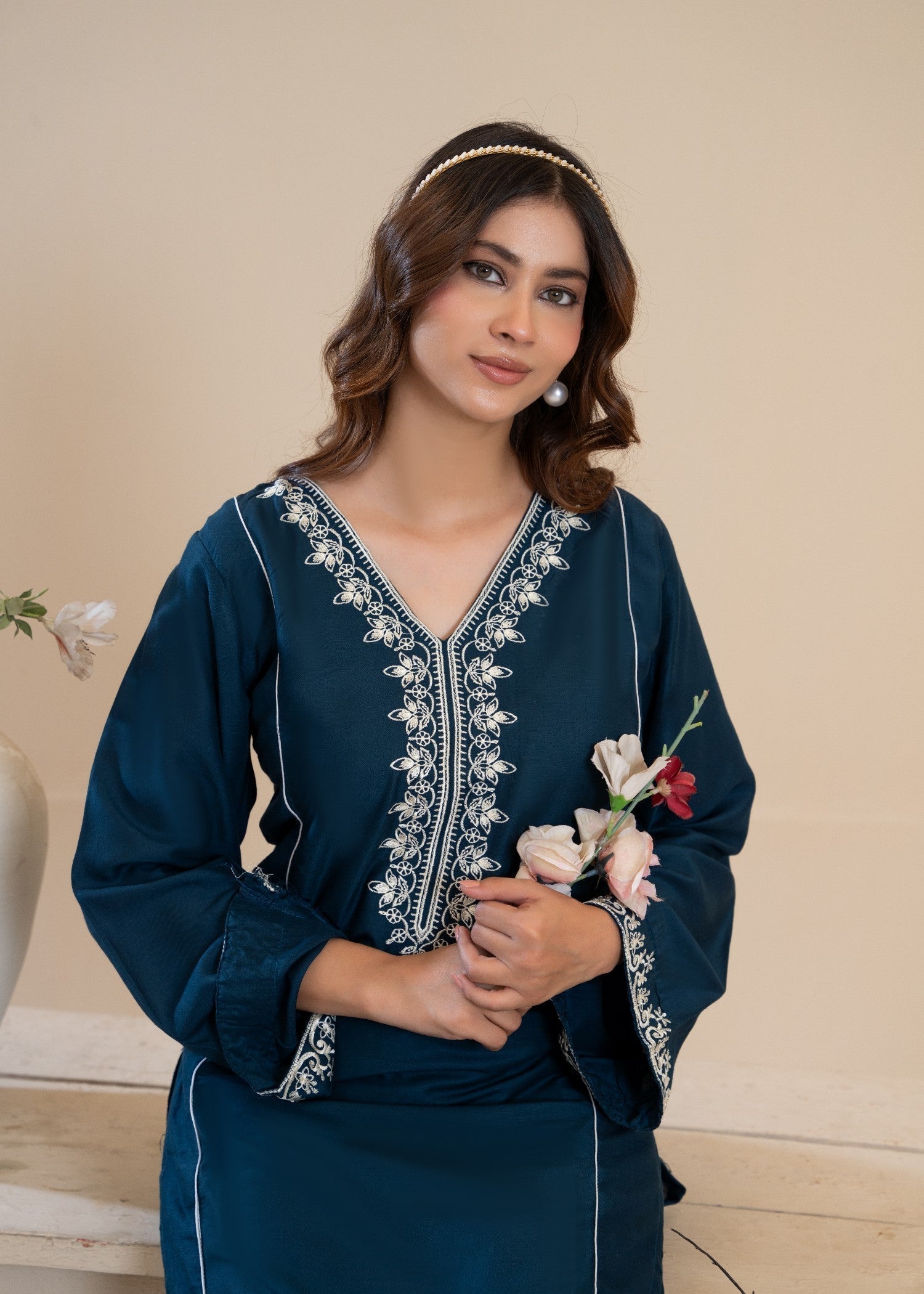 Sajfi Closet Feroza Embroidered Stitched Suit for Women Women 2pcs