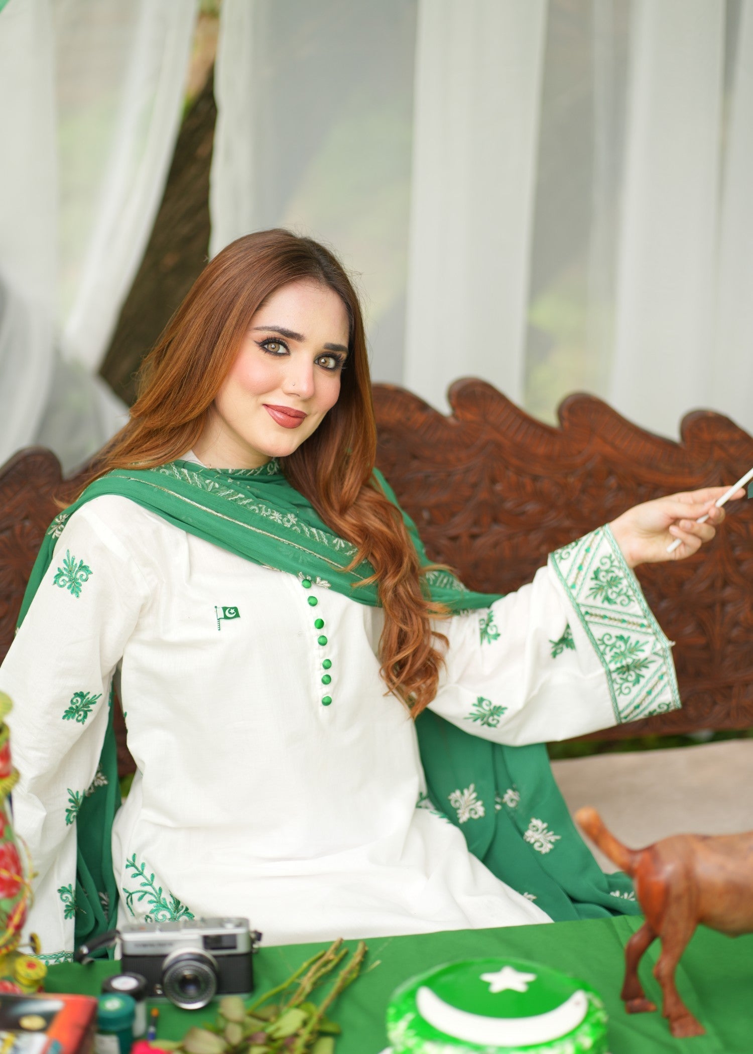 Noor Asiya Azaadi Pakistani Ethnic Lawn Dress Women 3pcs