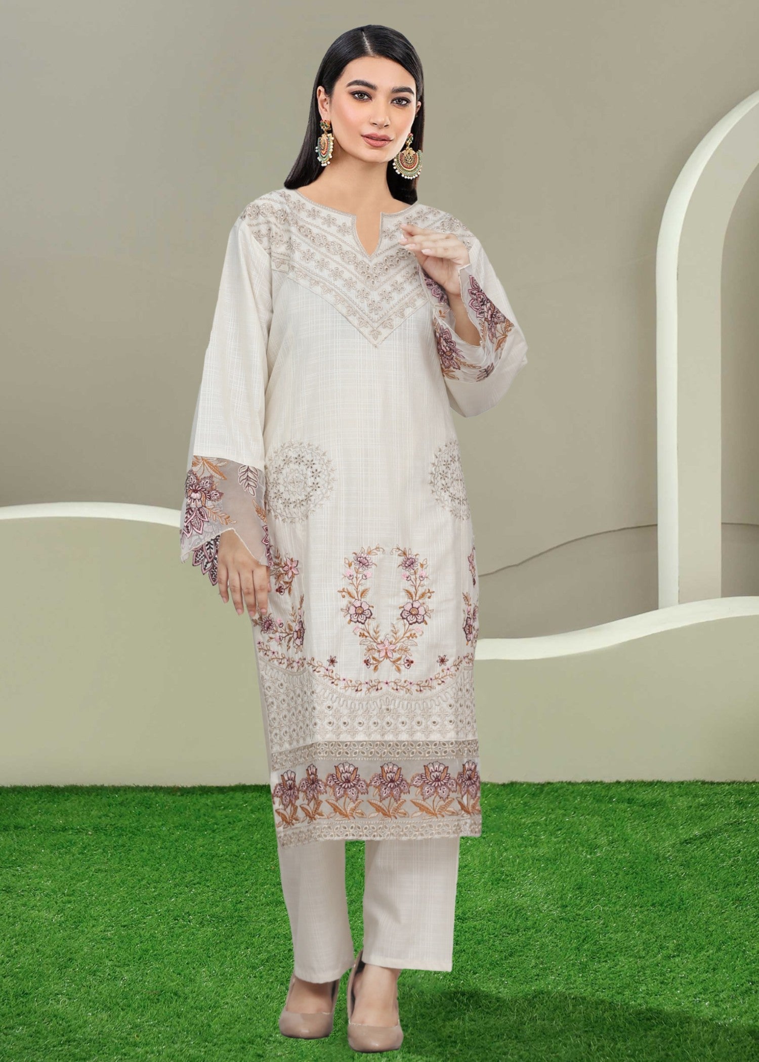 Esha Sehgal Studio Women Formal Dresses White Ready to Wear Women 2pcs