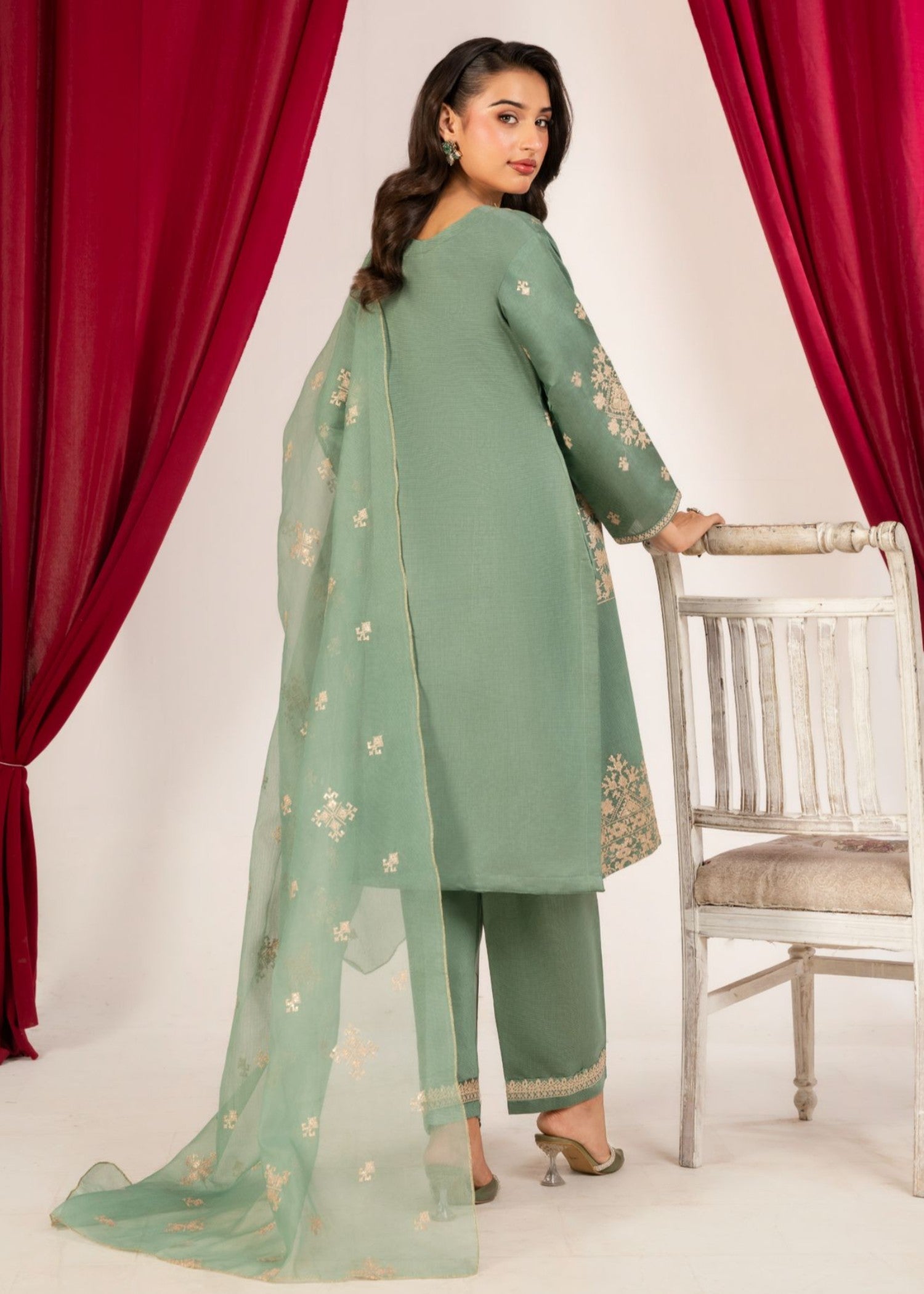 Al Burhan Apparel NAAZISH SEA GREEN Women 3pcs