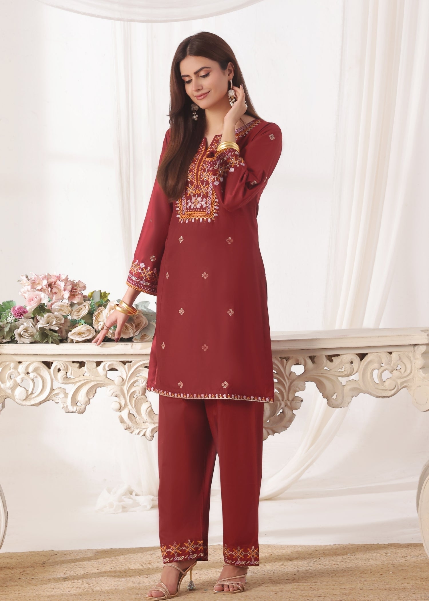 Ayra Pret Sehar Maroon Women 2pcs
