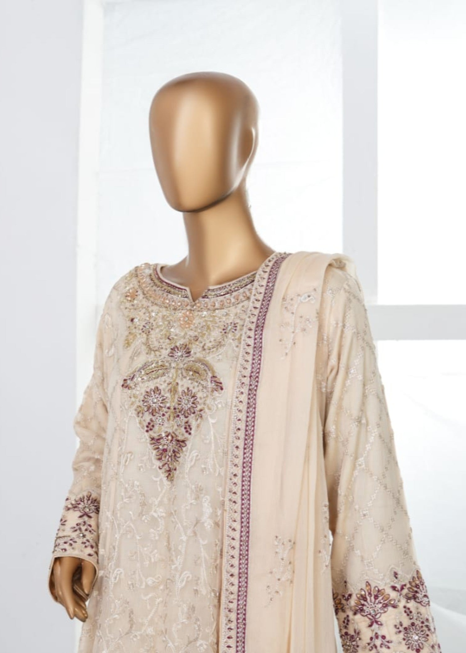 Ahmed Creations kinza Beige Brown Women 3pcs