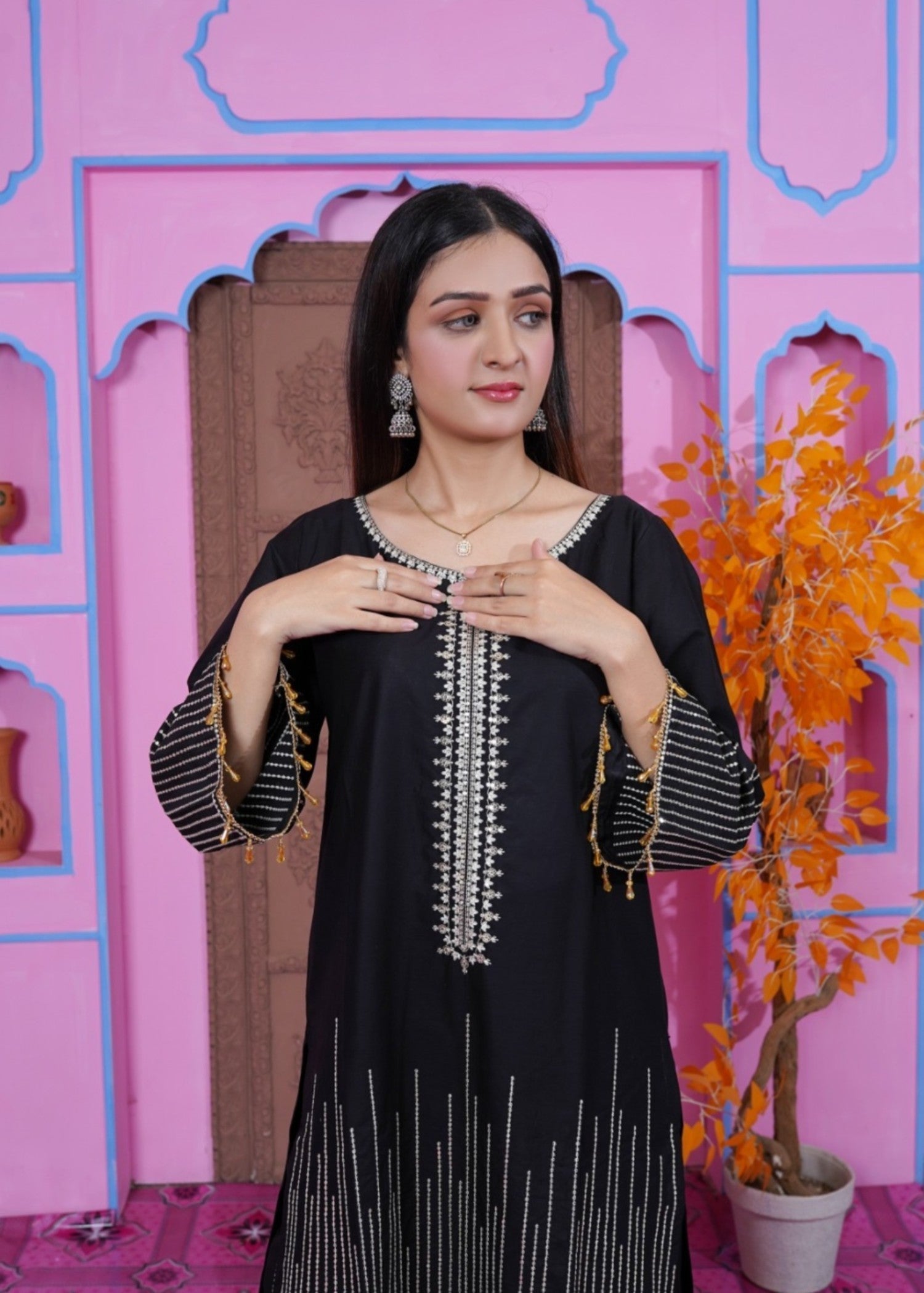 Midway Arts Petal Veil BLACK Women 2pcs