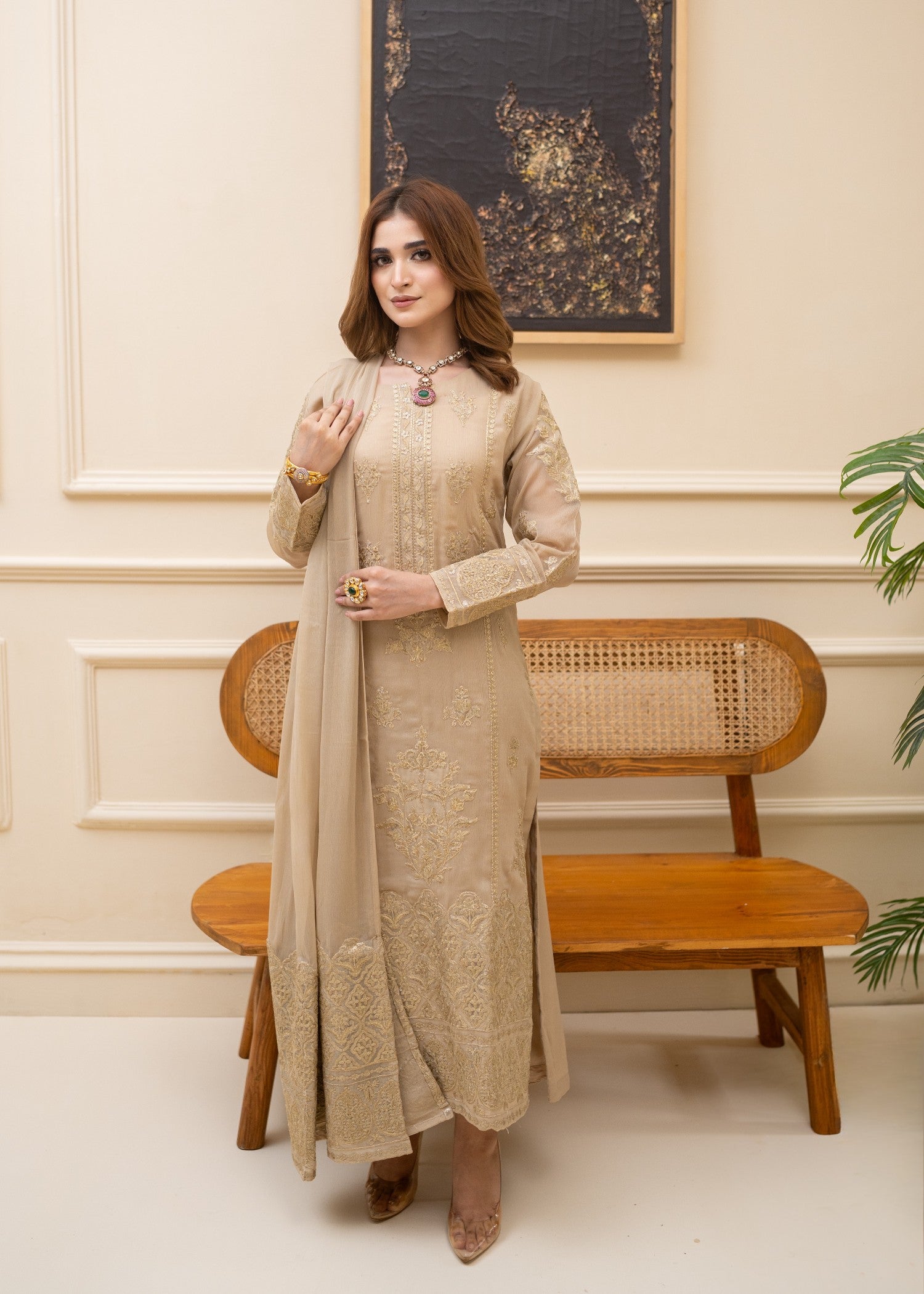 Alyssa BEIGE LADIES SUIT ALL301 Women 3pcs