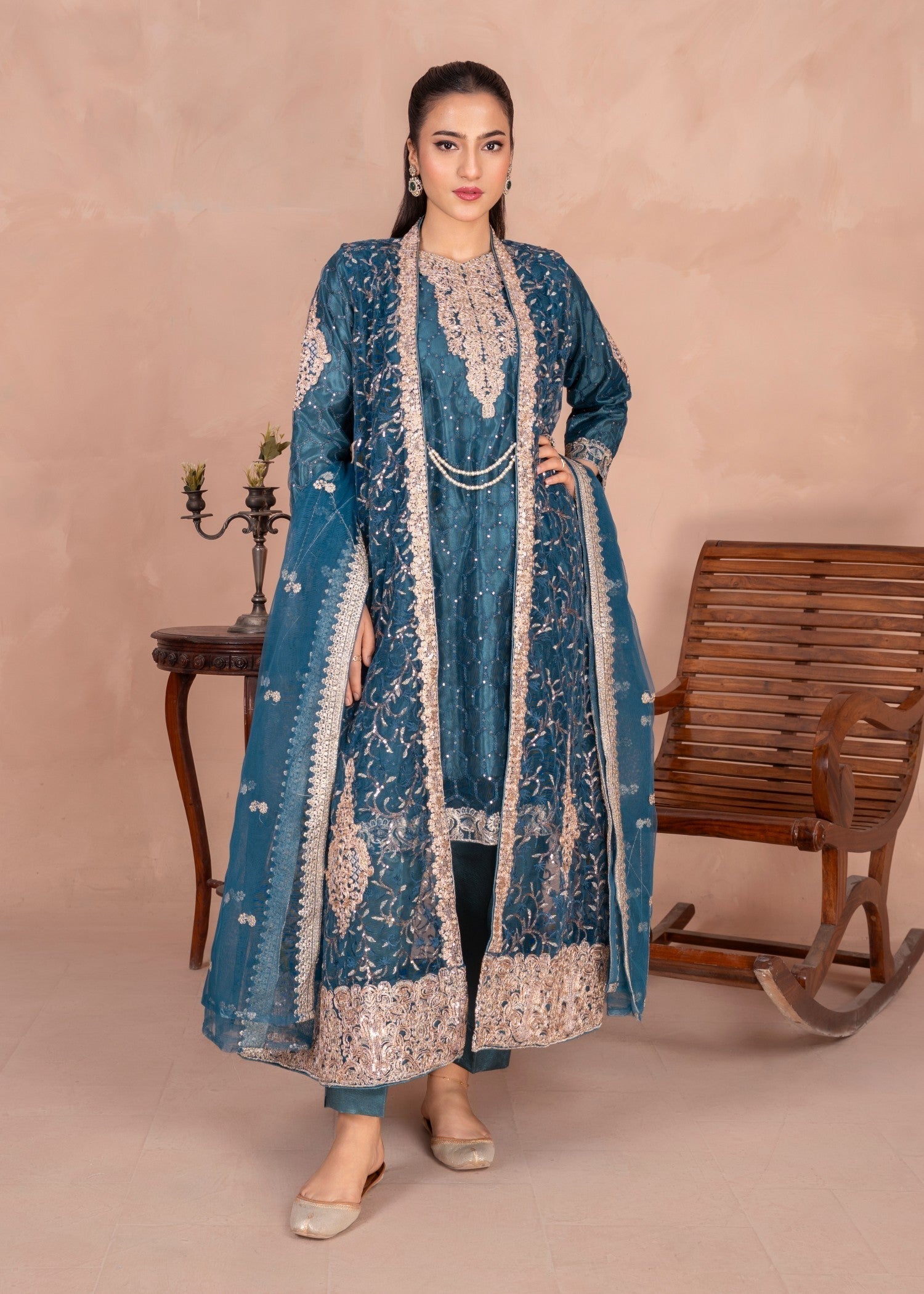 Four Season Boutique MALA GOWN TEAL Women 4pcs