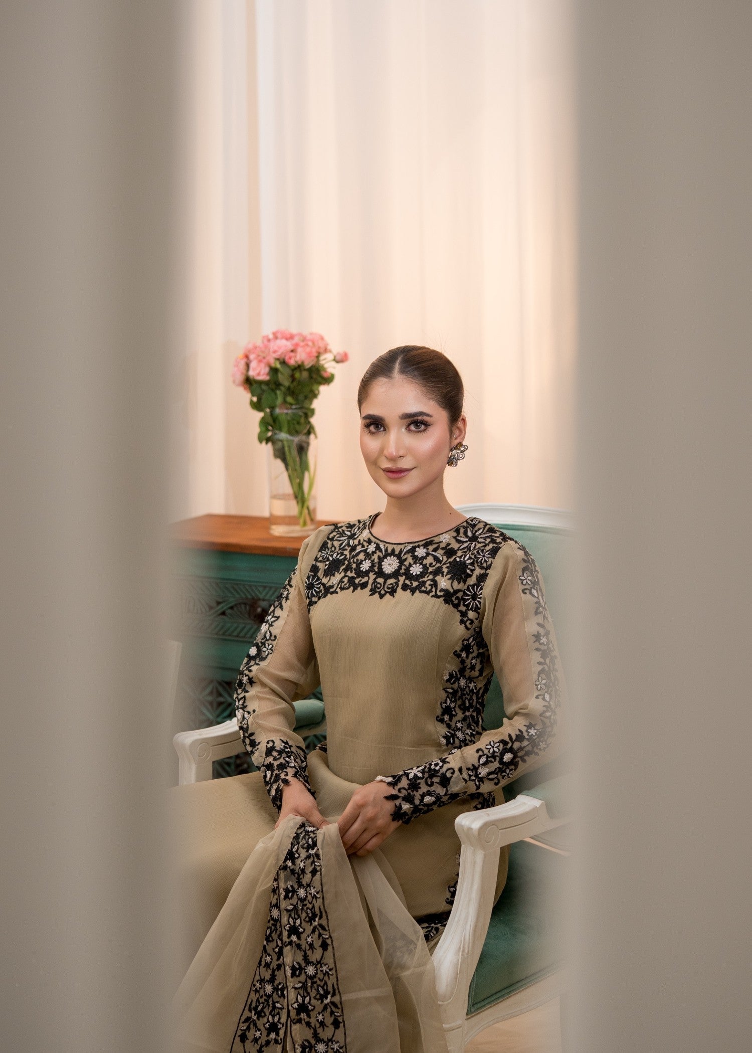 Alyssa BEIGE TAIL SUIT ALL303 Women 3pcs