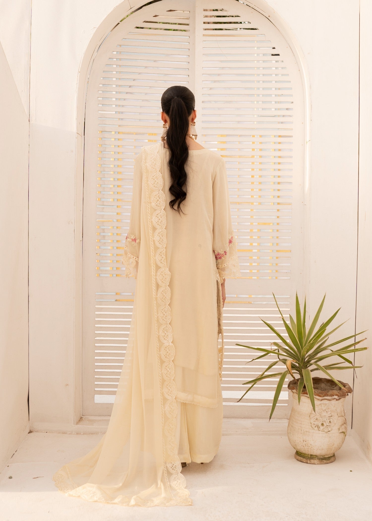 Pehnawa By Bin Akram’s Ivory Luxe | Chiffon Women 3pcs