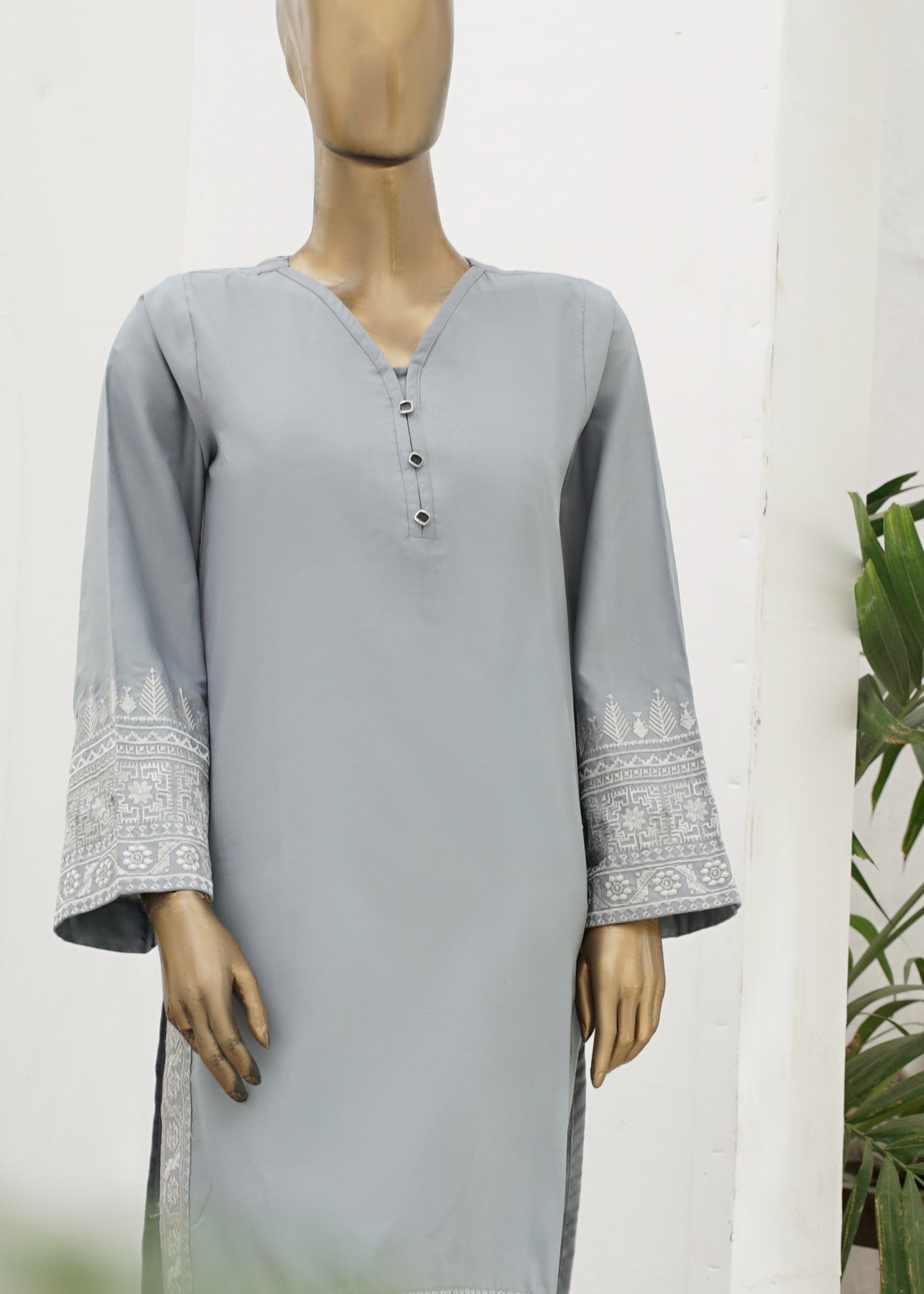 AYLA STUDIO Solid Embroidered SE250406 NEELOFAR Women 2pcs