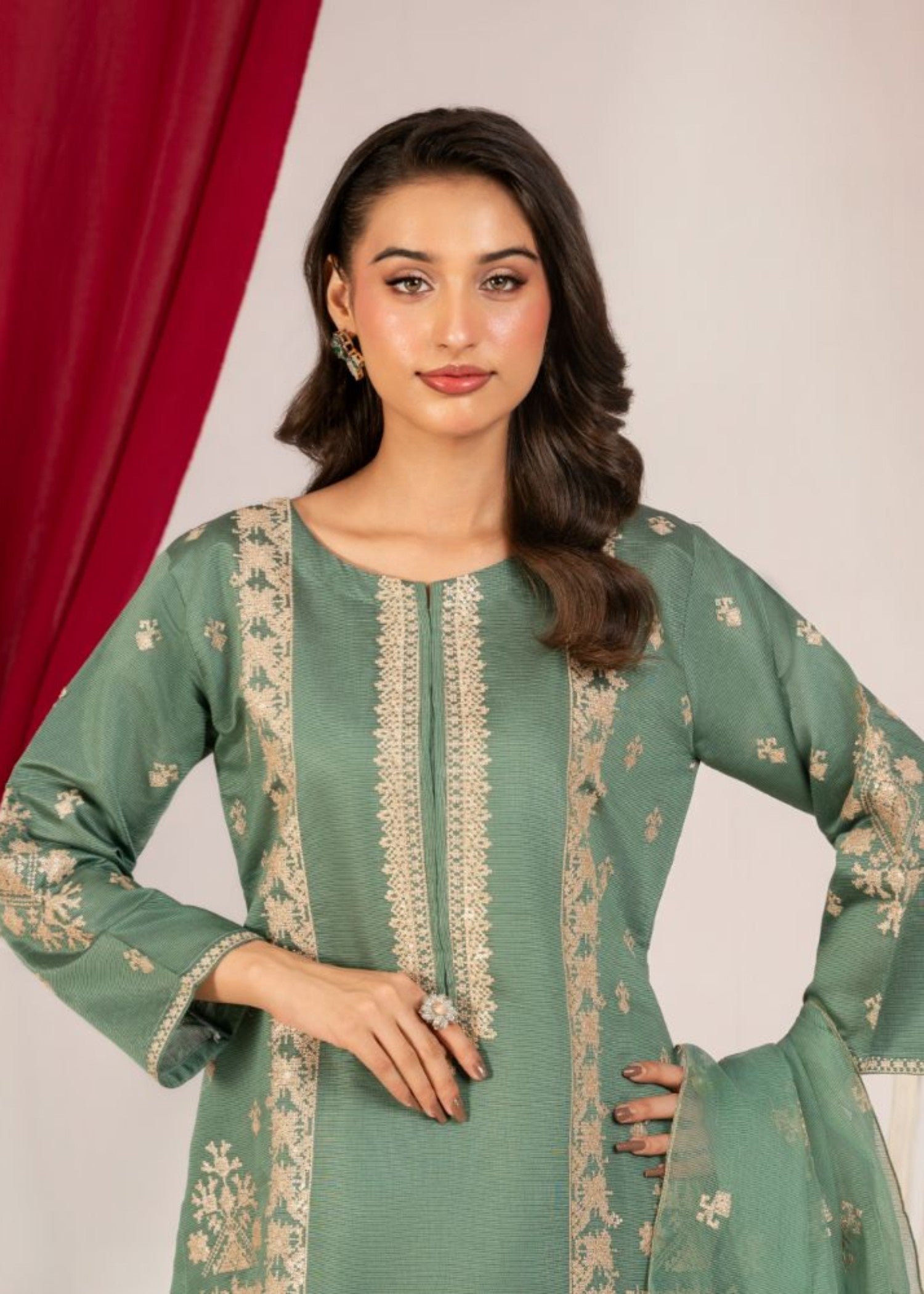 Al Burhan Apparel NAAZISH SEA GREEN Women 3pcs