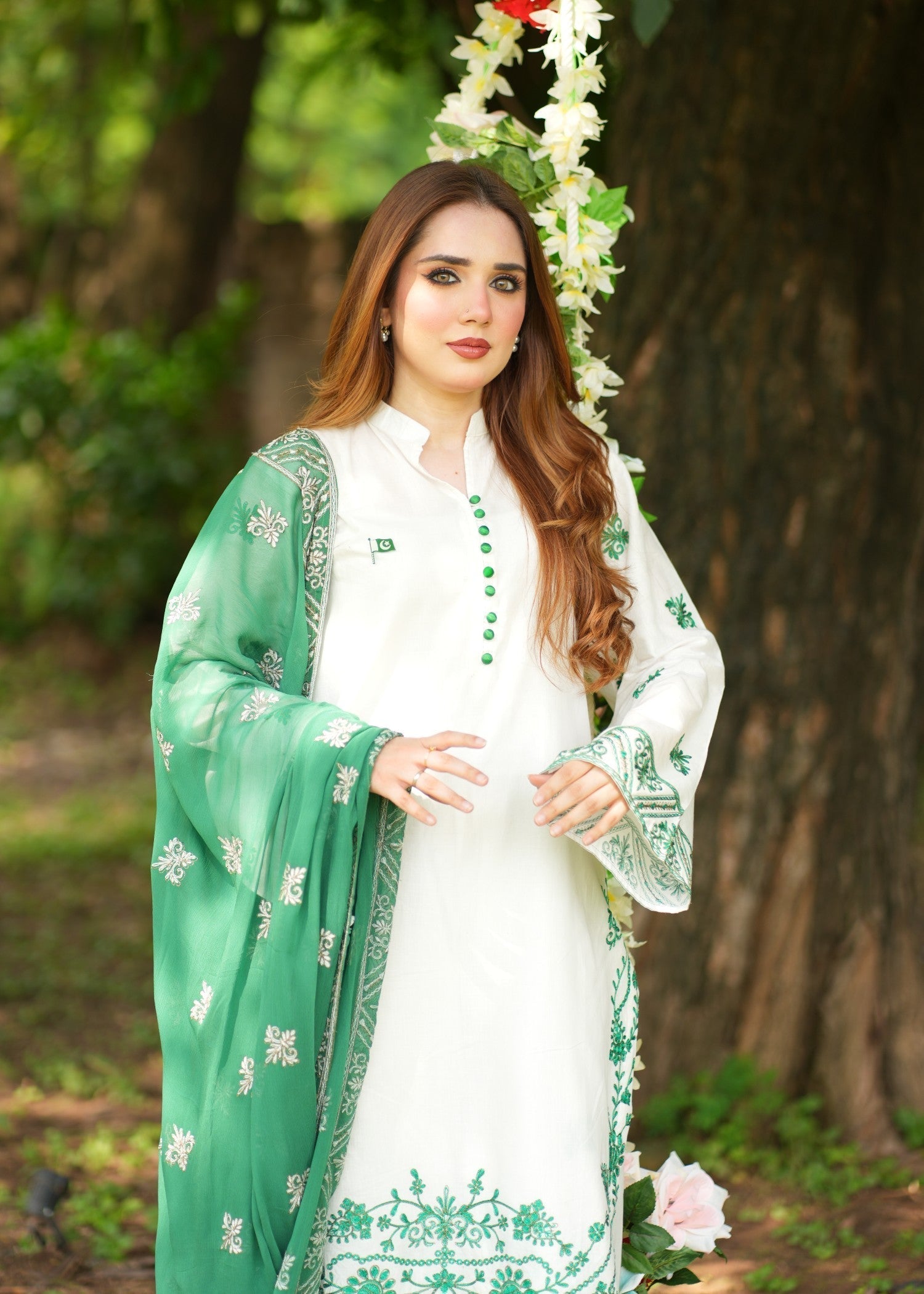 Noor Asiya Azaadi Pakistani Ethnic Lawn Dress Women 3pcs