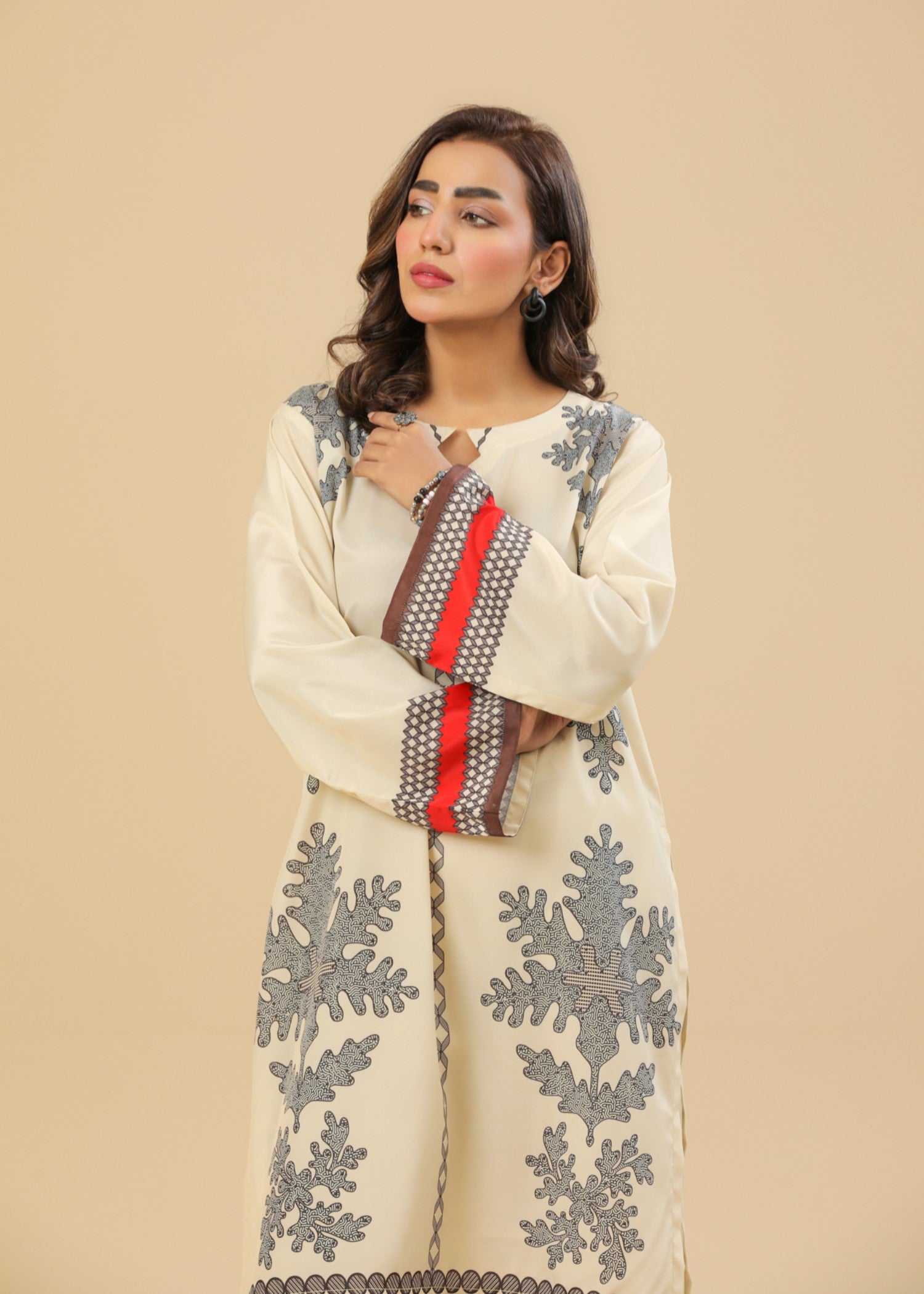 Zenyre Ivory Noir Printed Set Women 2pcs