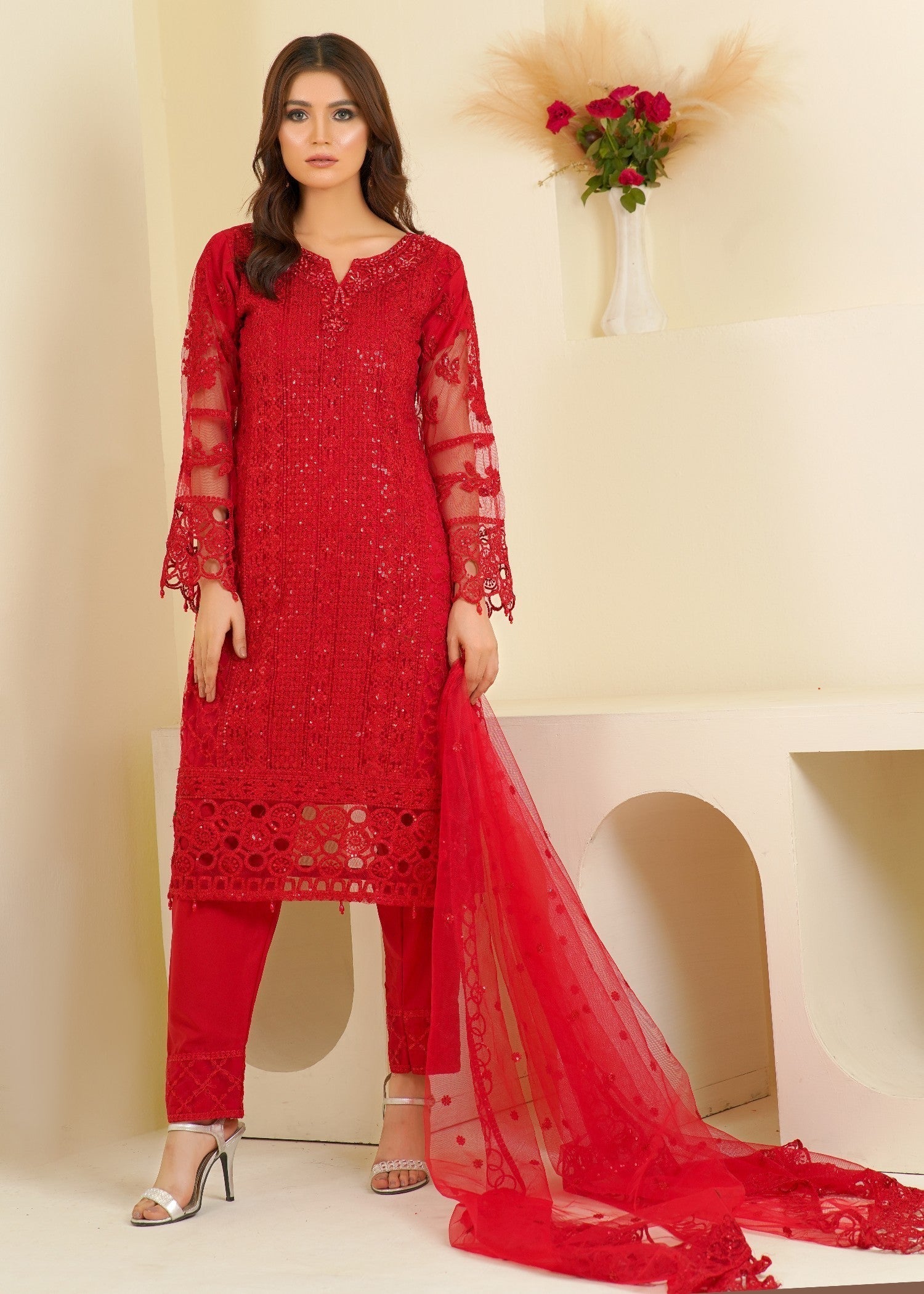 Rangoon Clothing Guluna Red Women 3pcs