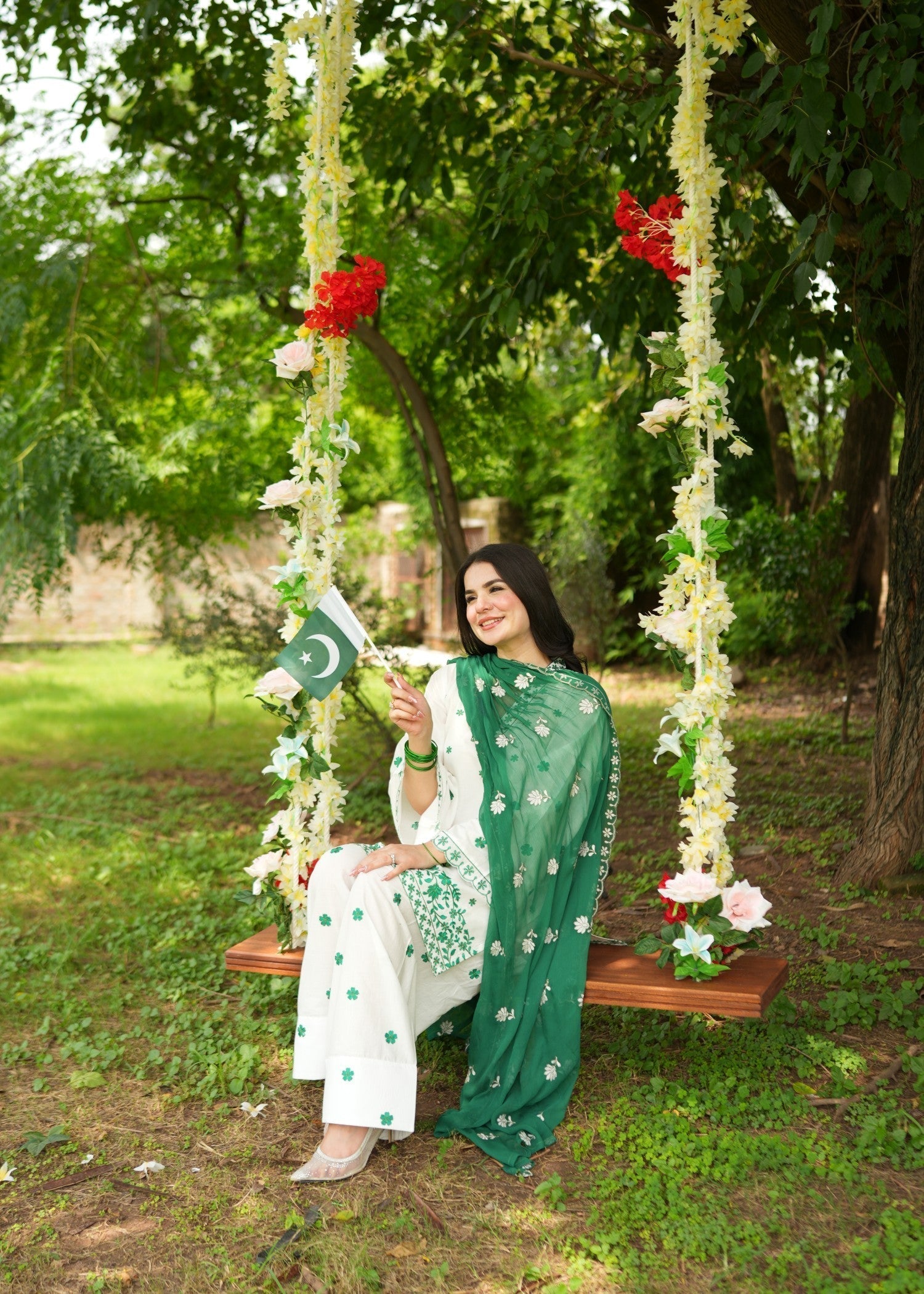 Noor Asiya Farshi Shalwar Pakistani Ethnic Lawn Dress Women 3pcs