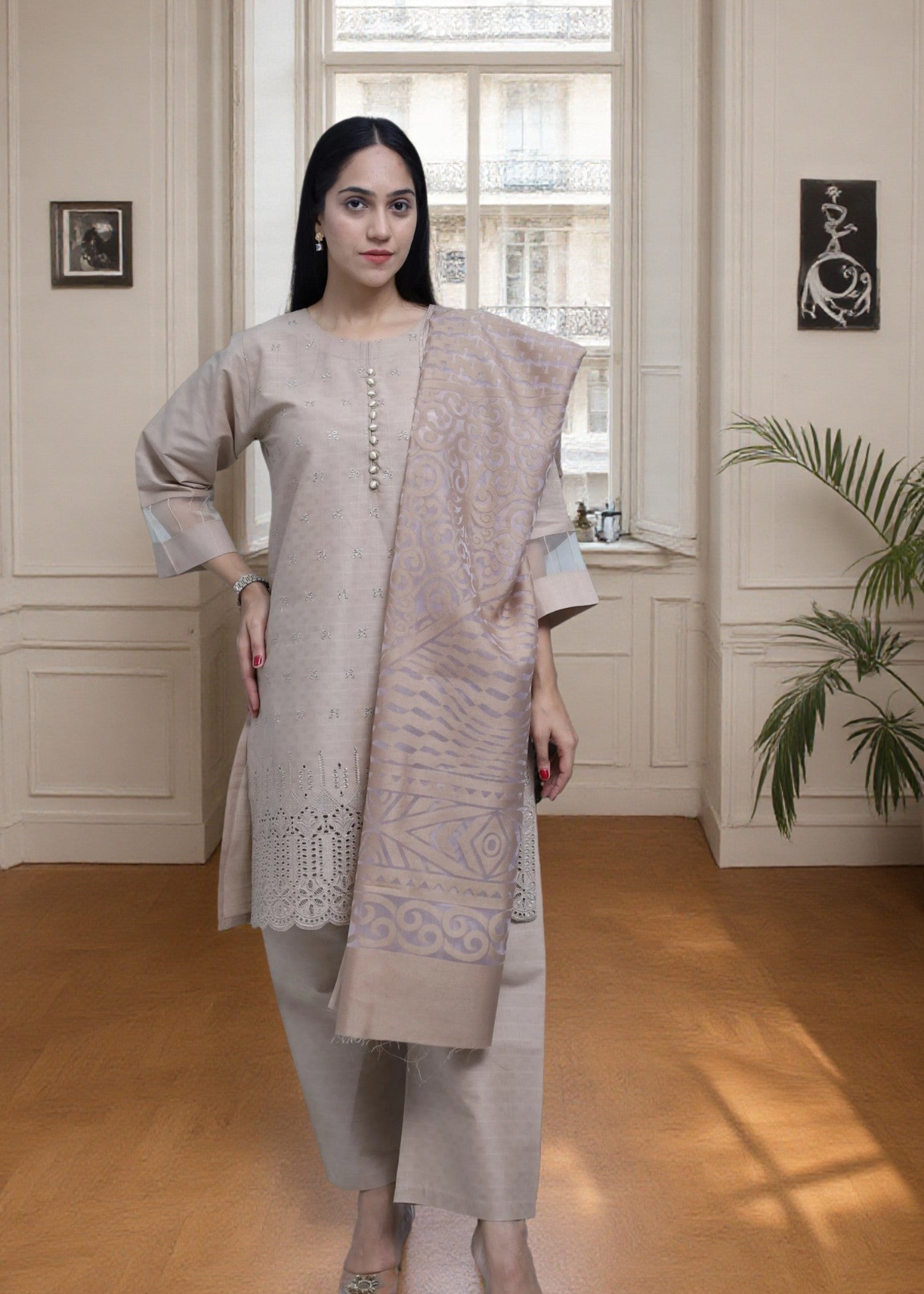 Mirhal Fashion Soft Brown Women 3pcs