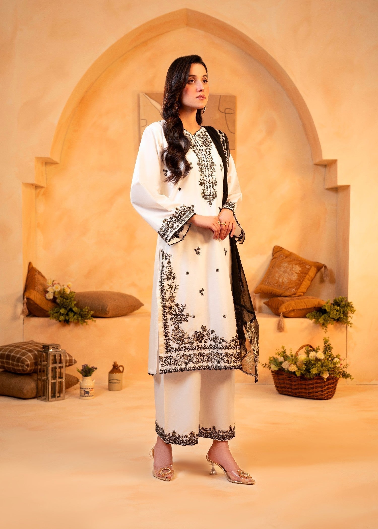 Shehroz Fashion White Orchid Women 3pcs