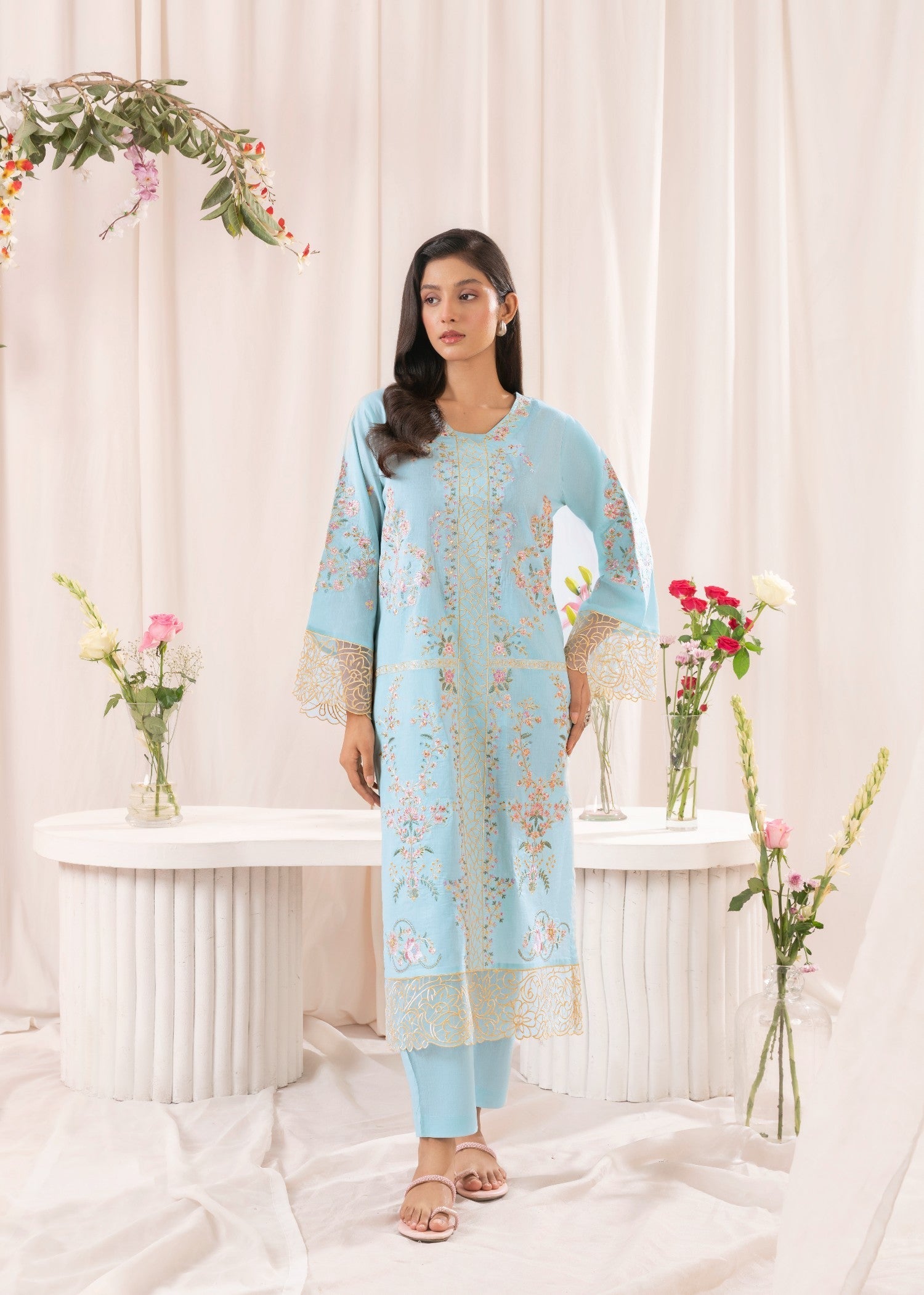 Musani Embroidered Lawn Sky Blue (Pret) Women 2pcs