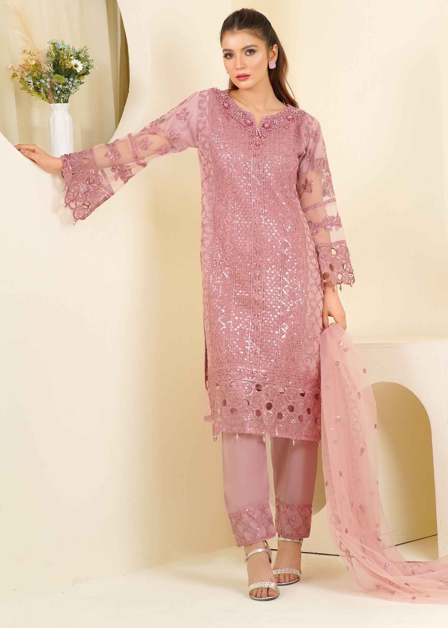 Rangoon Clothing Guluna Pastel Pink Women 3pcs