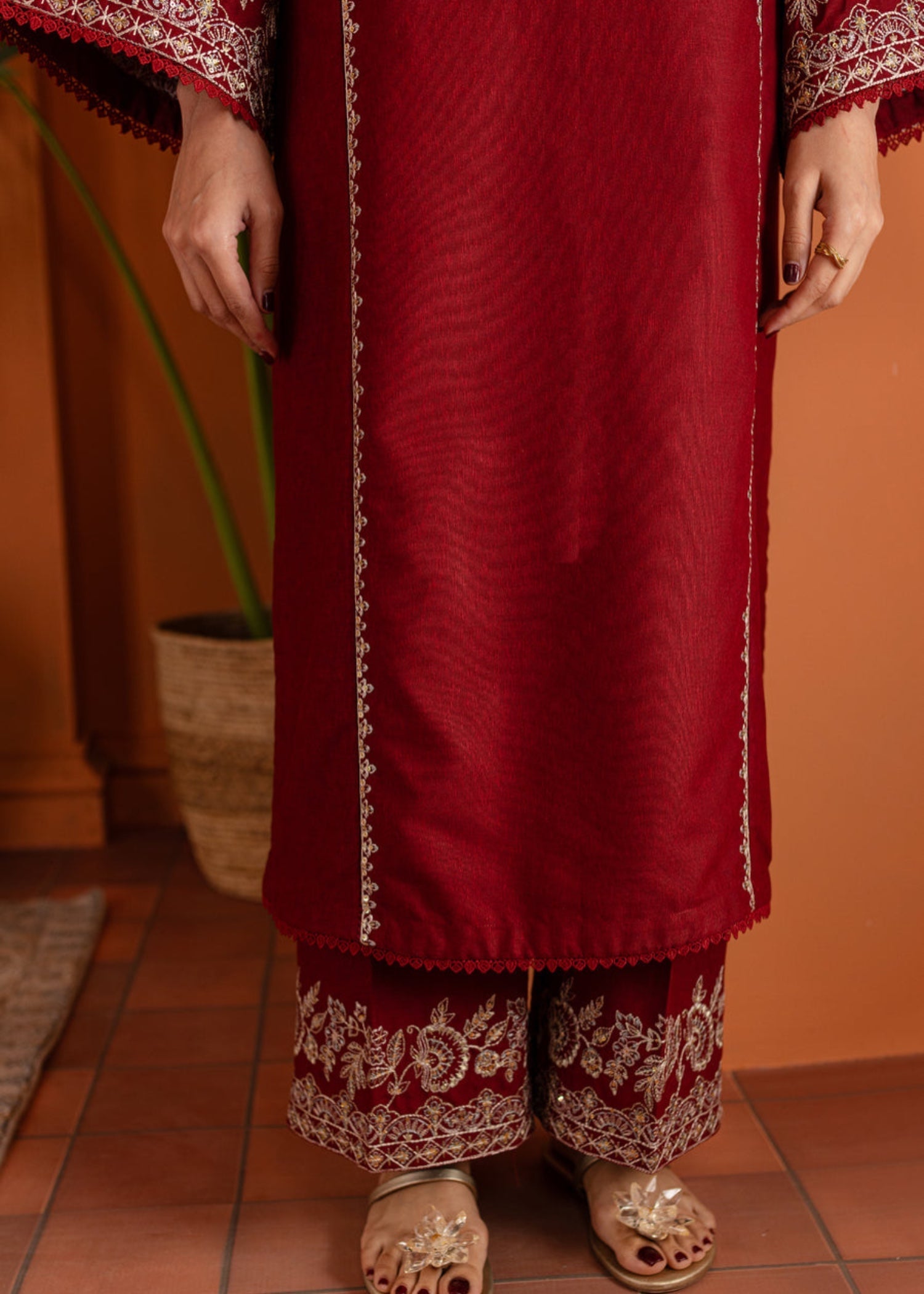 The Turkish Wear Ashnah Maroon Women 2pcs